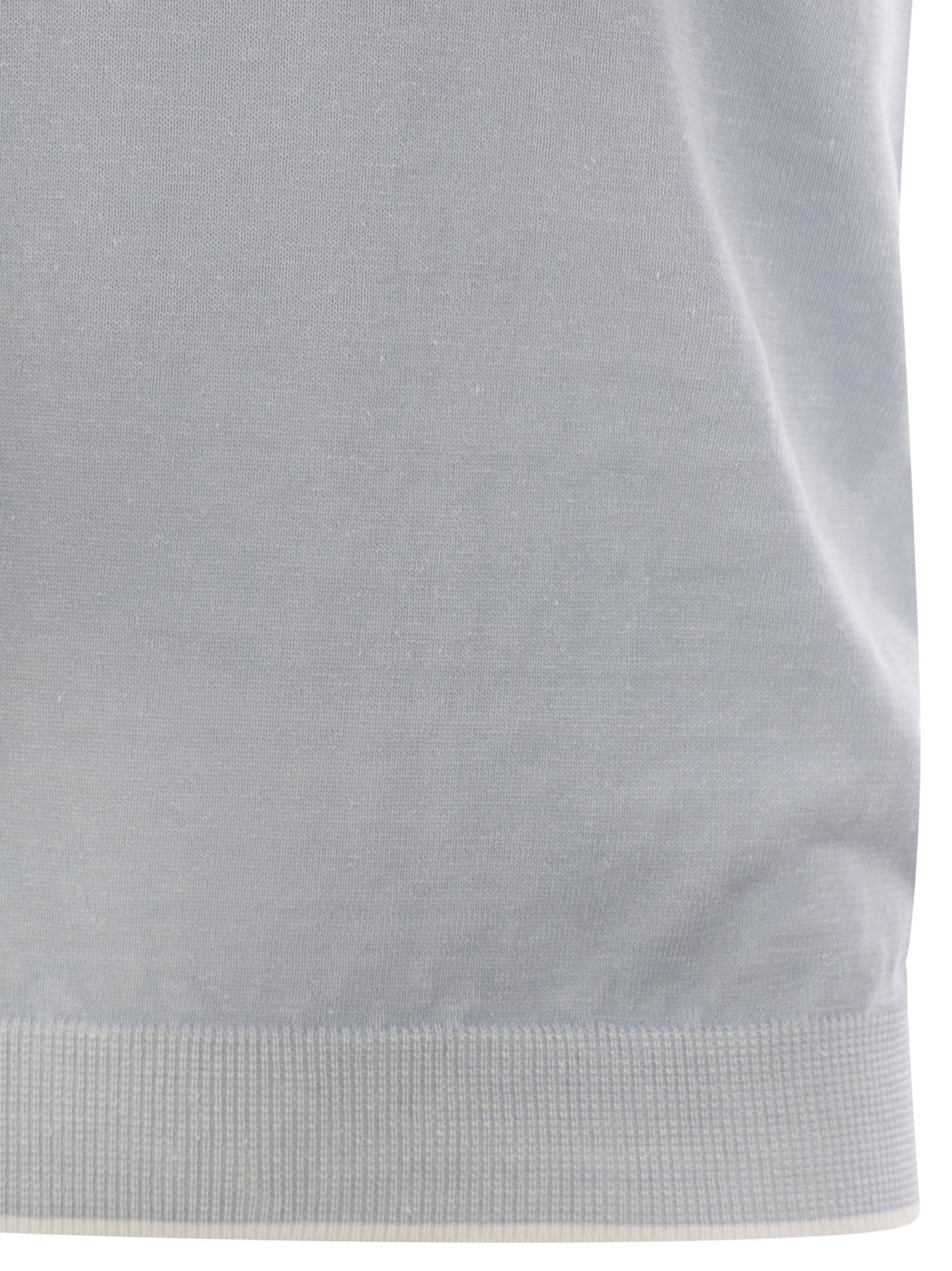 Peserico Polo Shirt In Linen And Cotton Yarn
