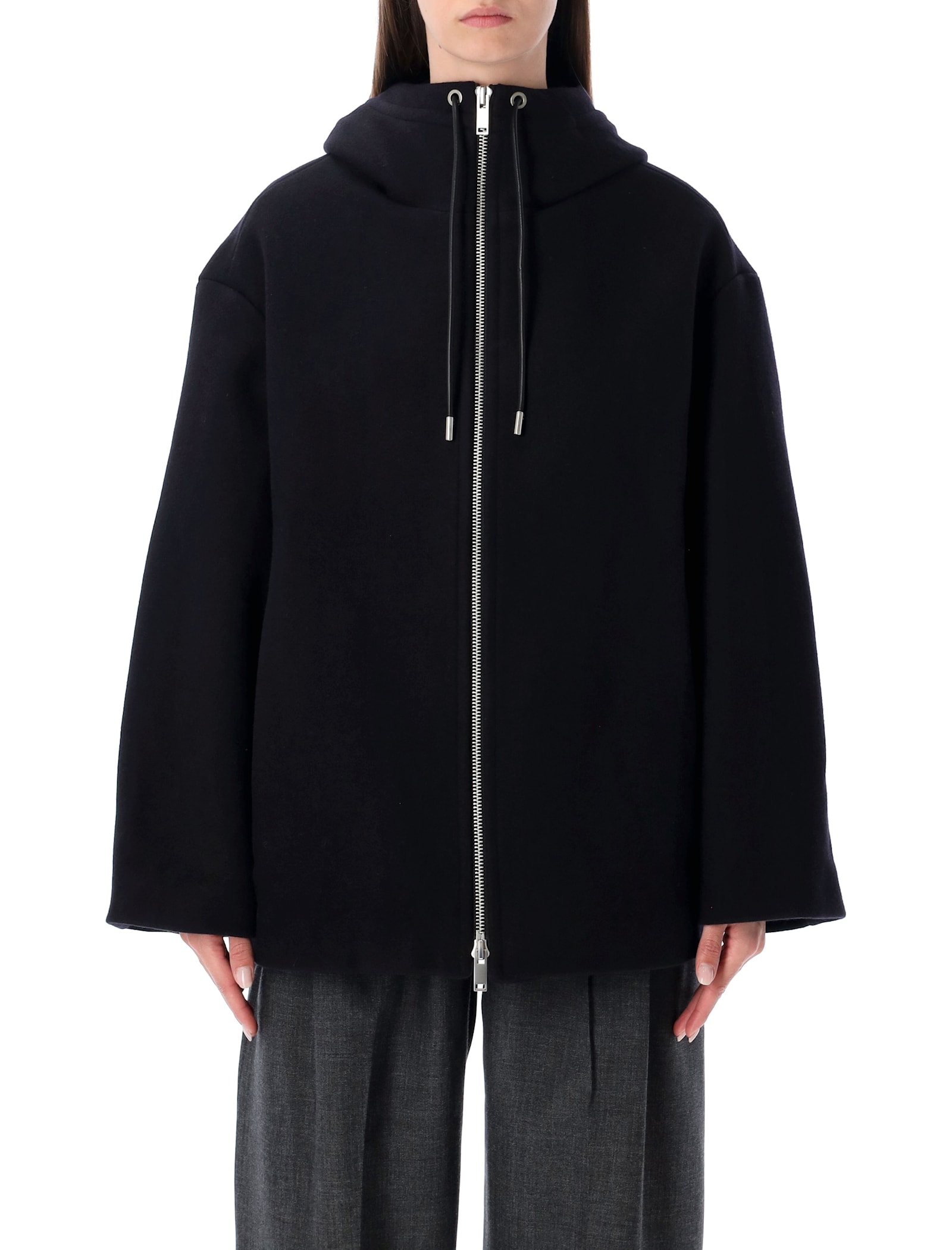 Studio Nicholson Etna Wool And Cashmere Hooded Jacket In Blue