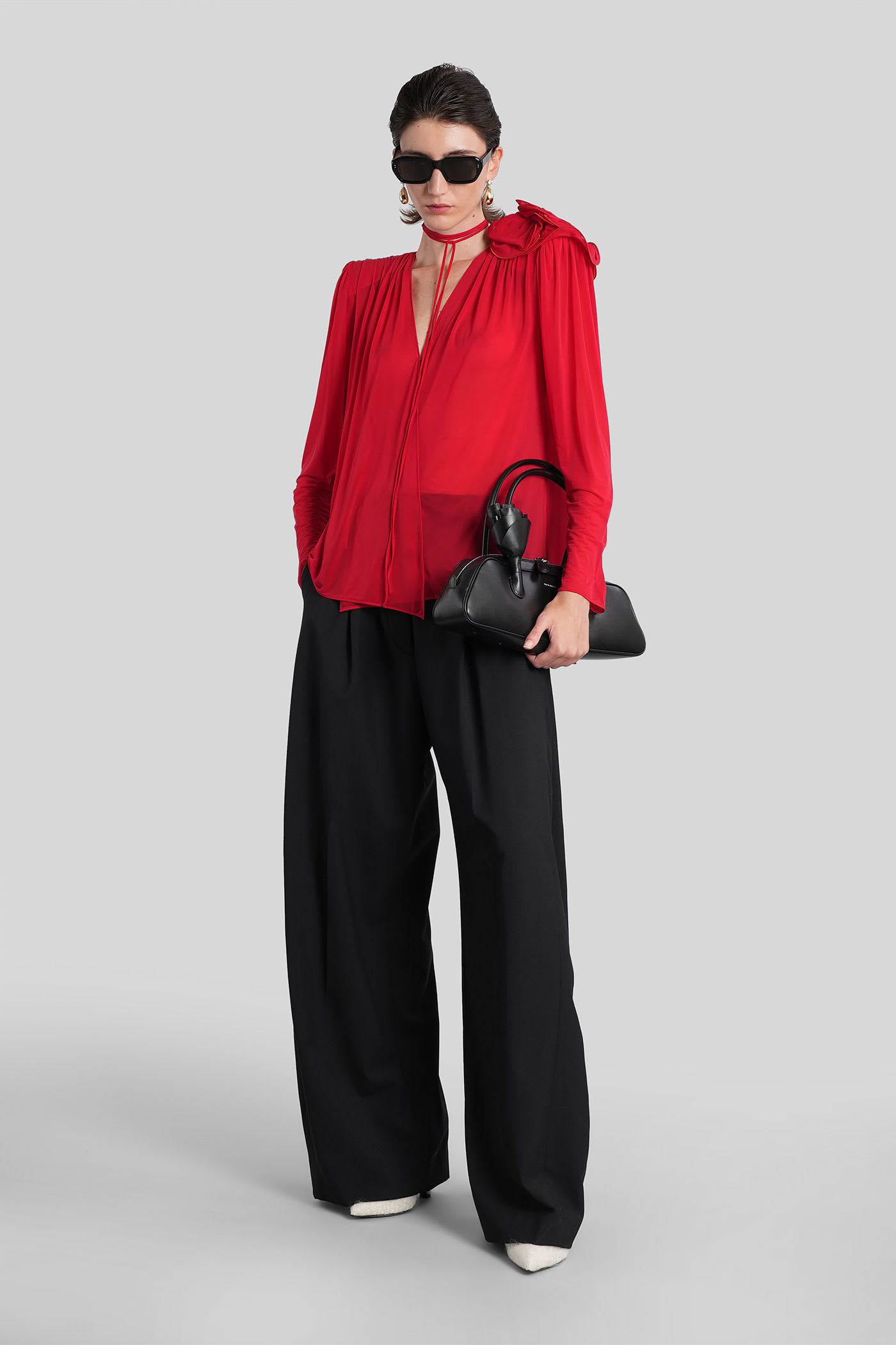 Magda Butrym Blouse 03 Blouse In Viola Polyamide Polyester In Red