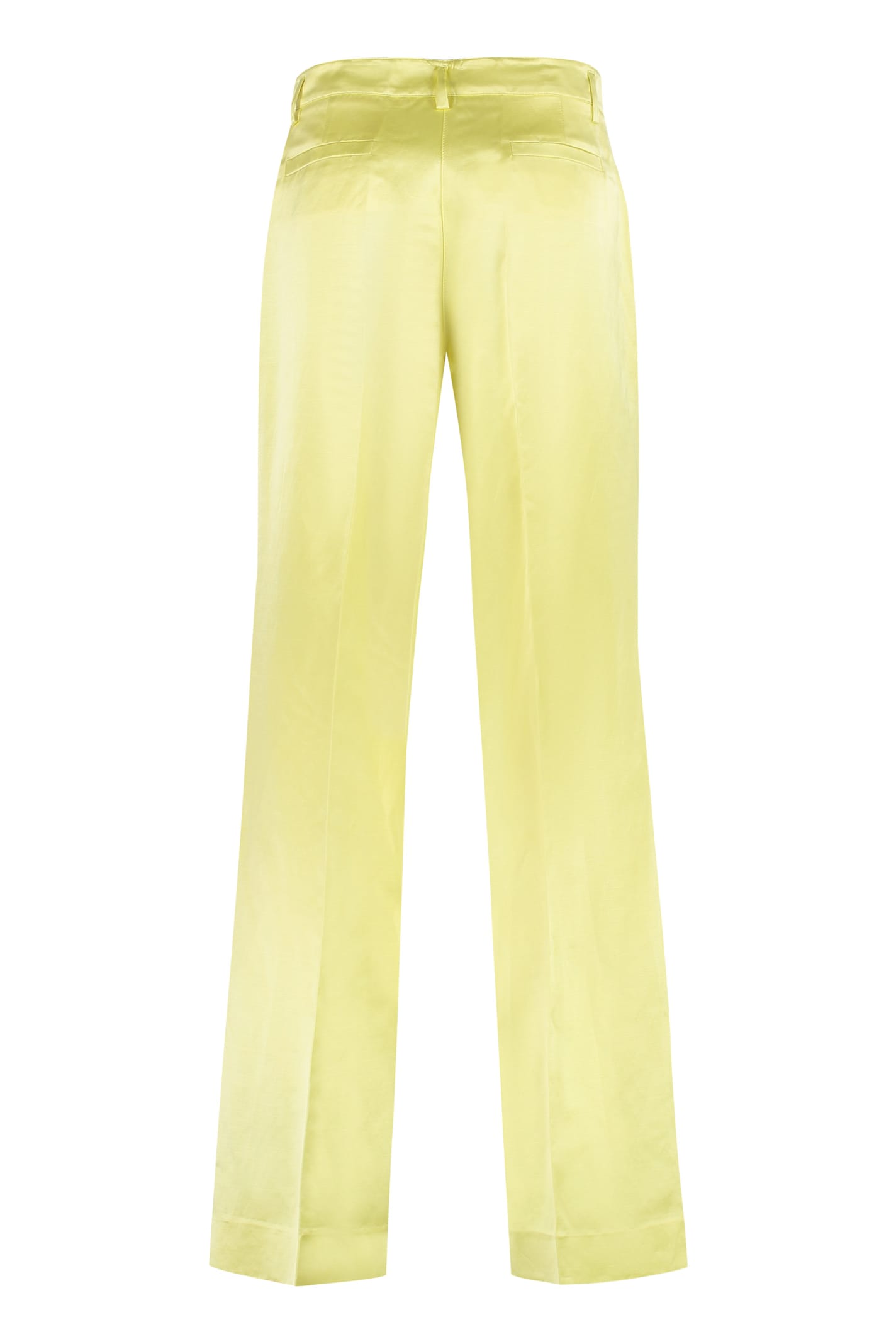 Shop P.a.r.o.s.h Satin Trousers In Yellow