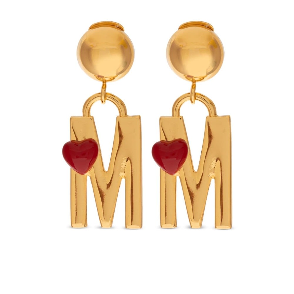 Shop Moschino Earrings In Gold