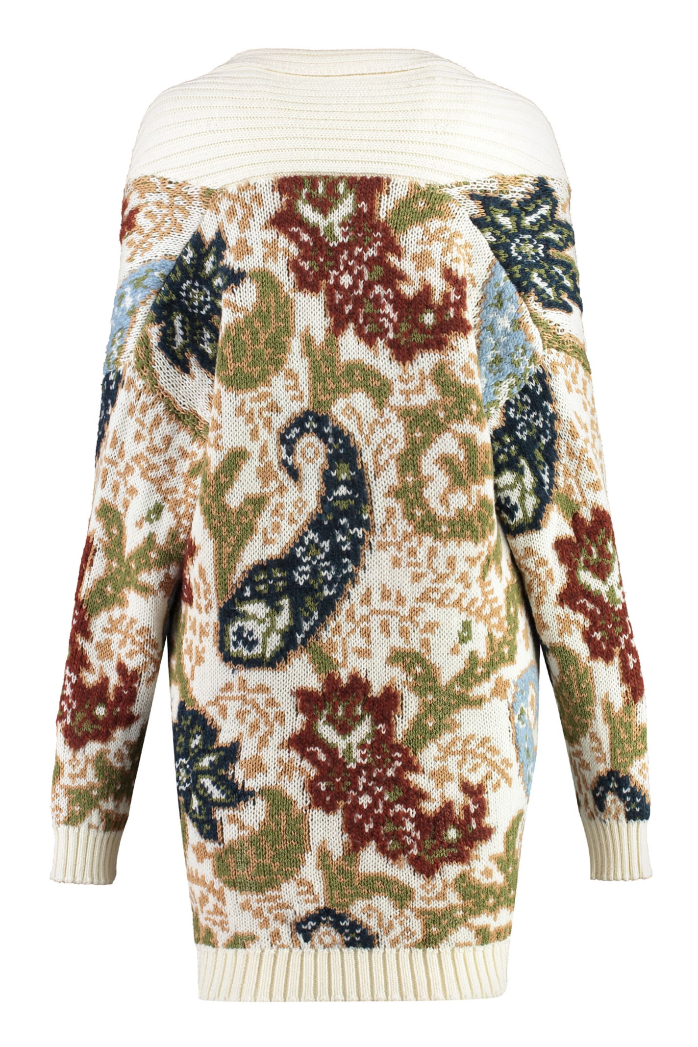 Shop Etro Jacquard Knit Cardigan In White