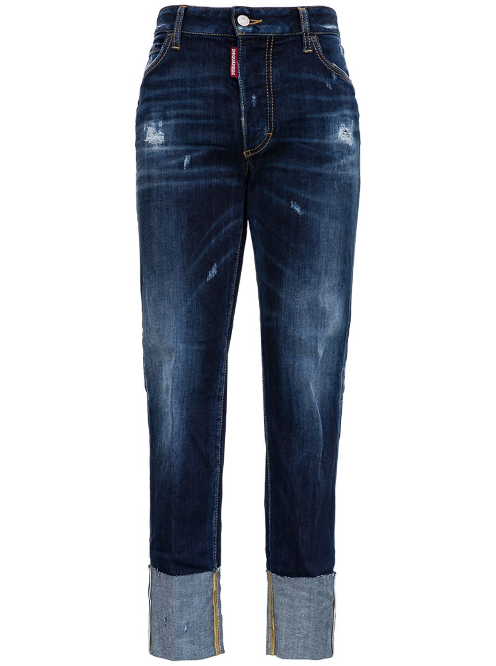 DSQUARED2 STRAIGHT JEANS WITH RIPPED DETAILS,S72LB0385S30708470