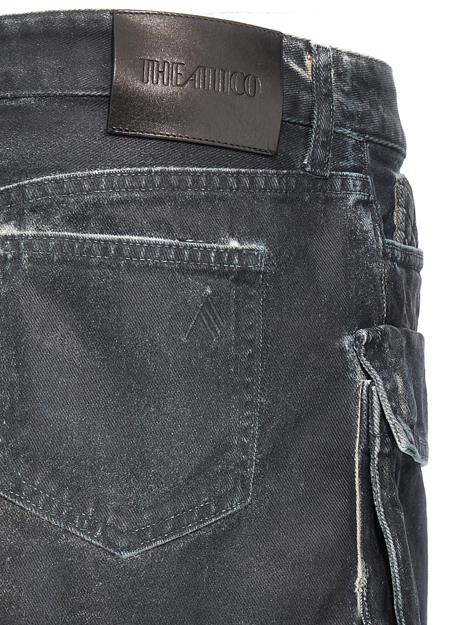 Attico Fay Cargo Mini Skirt In Blue