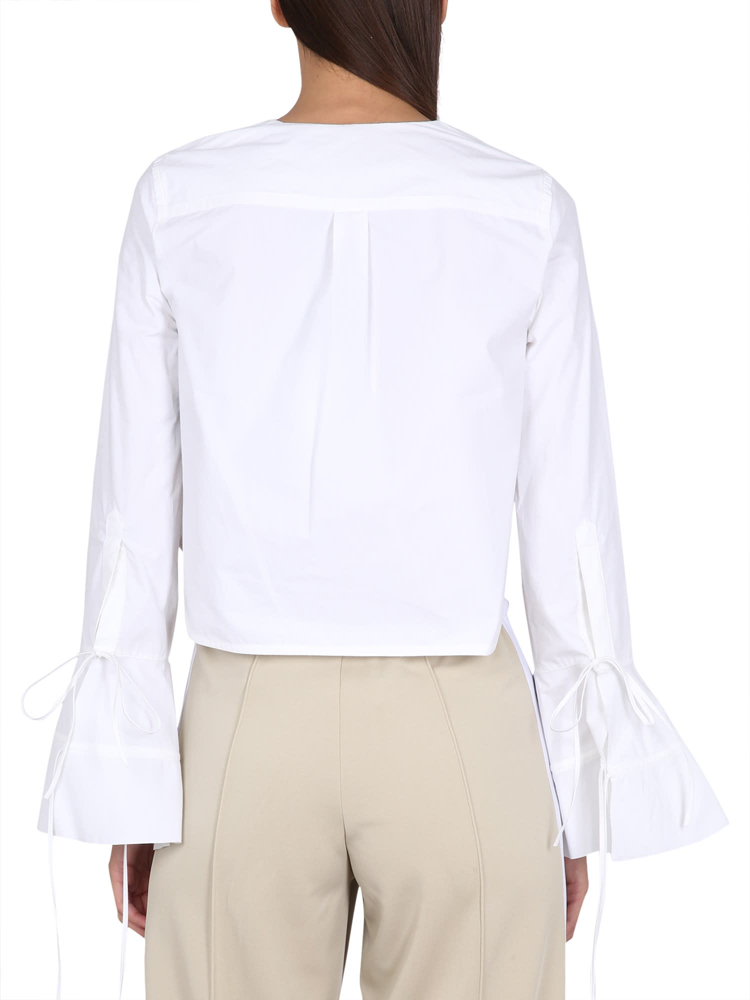 Palm Angels Baseball Blouse In Bianco