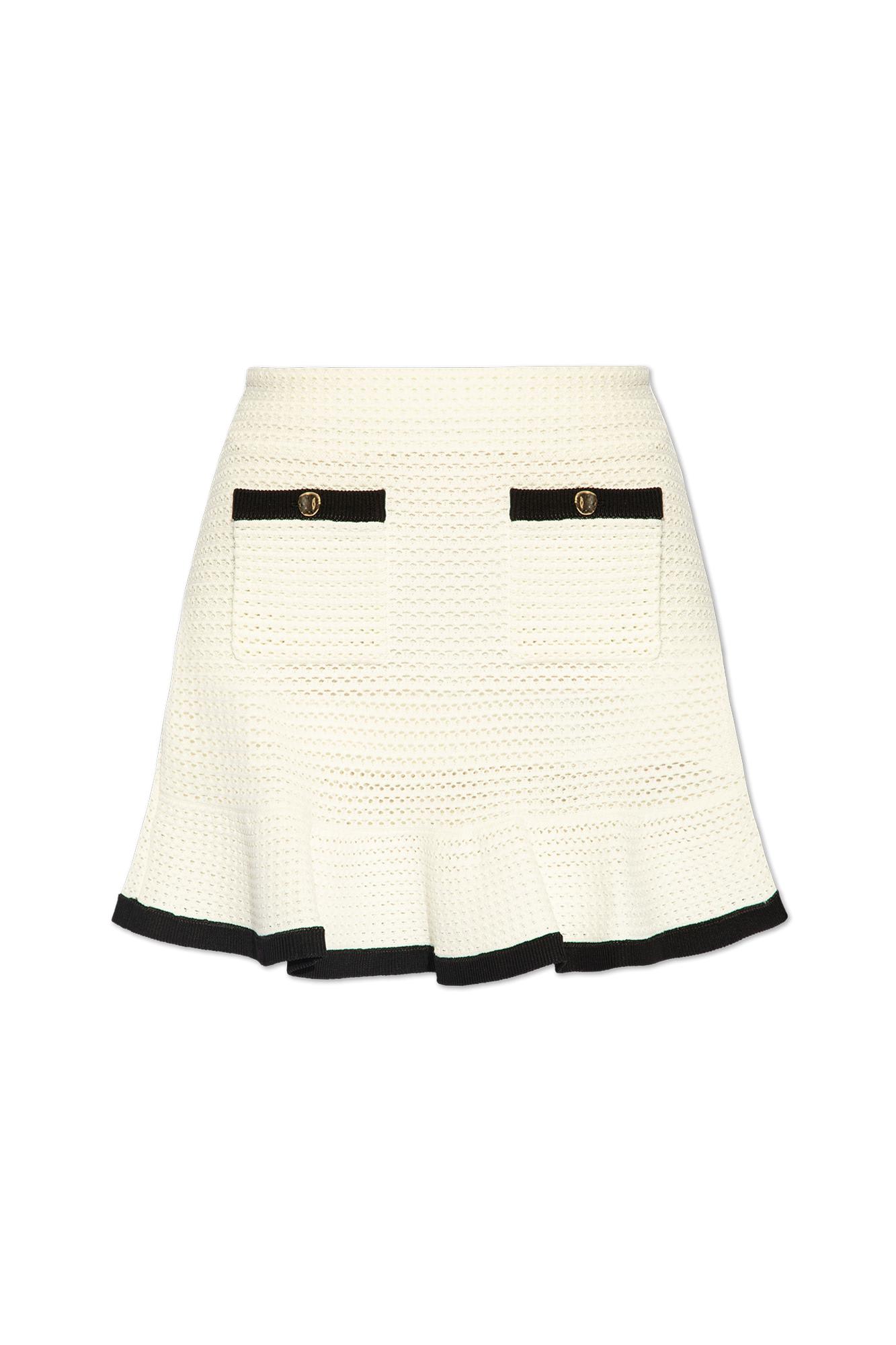 Shop Self-portrait Self Portrait Mini Skirt In White