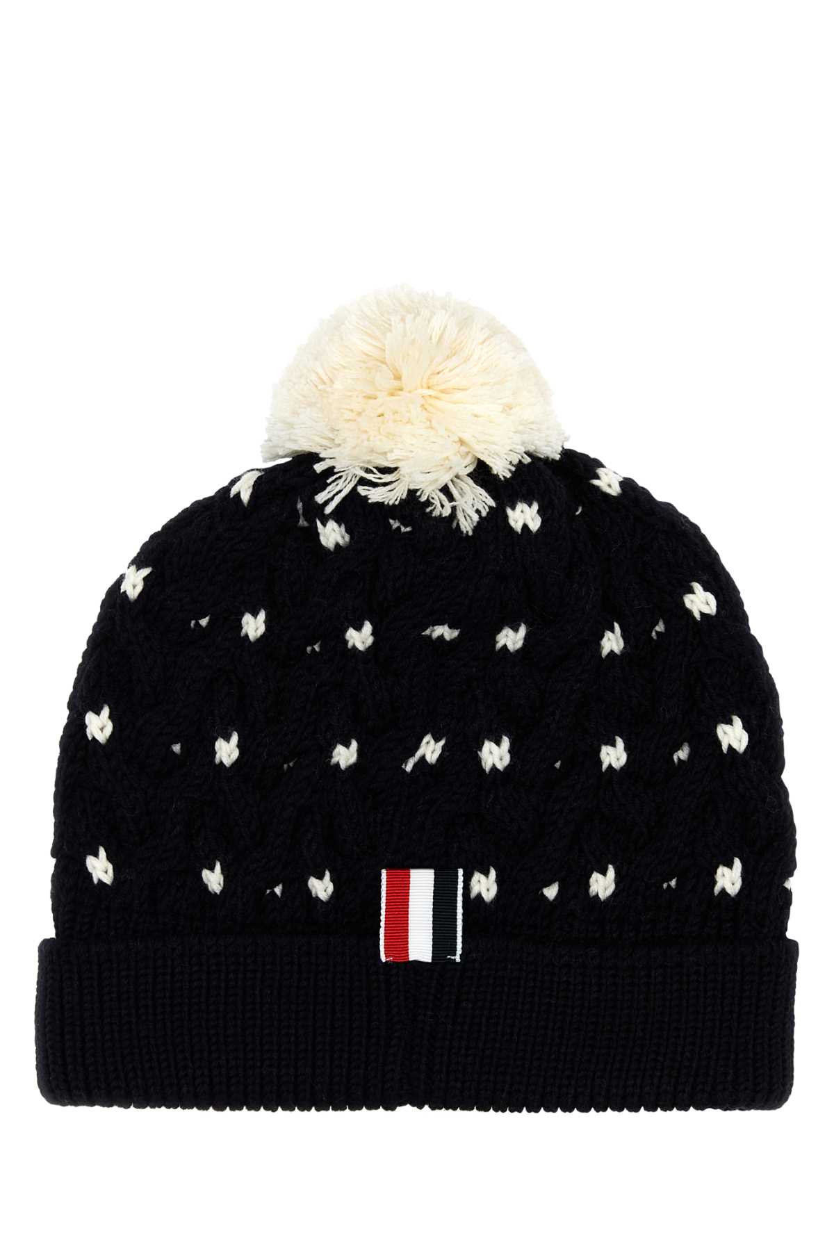 Shop Thom Browne Blue Wool Beanie Hat In Navy