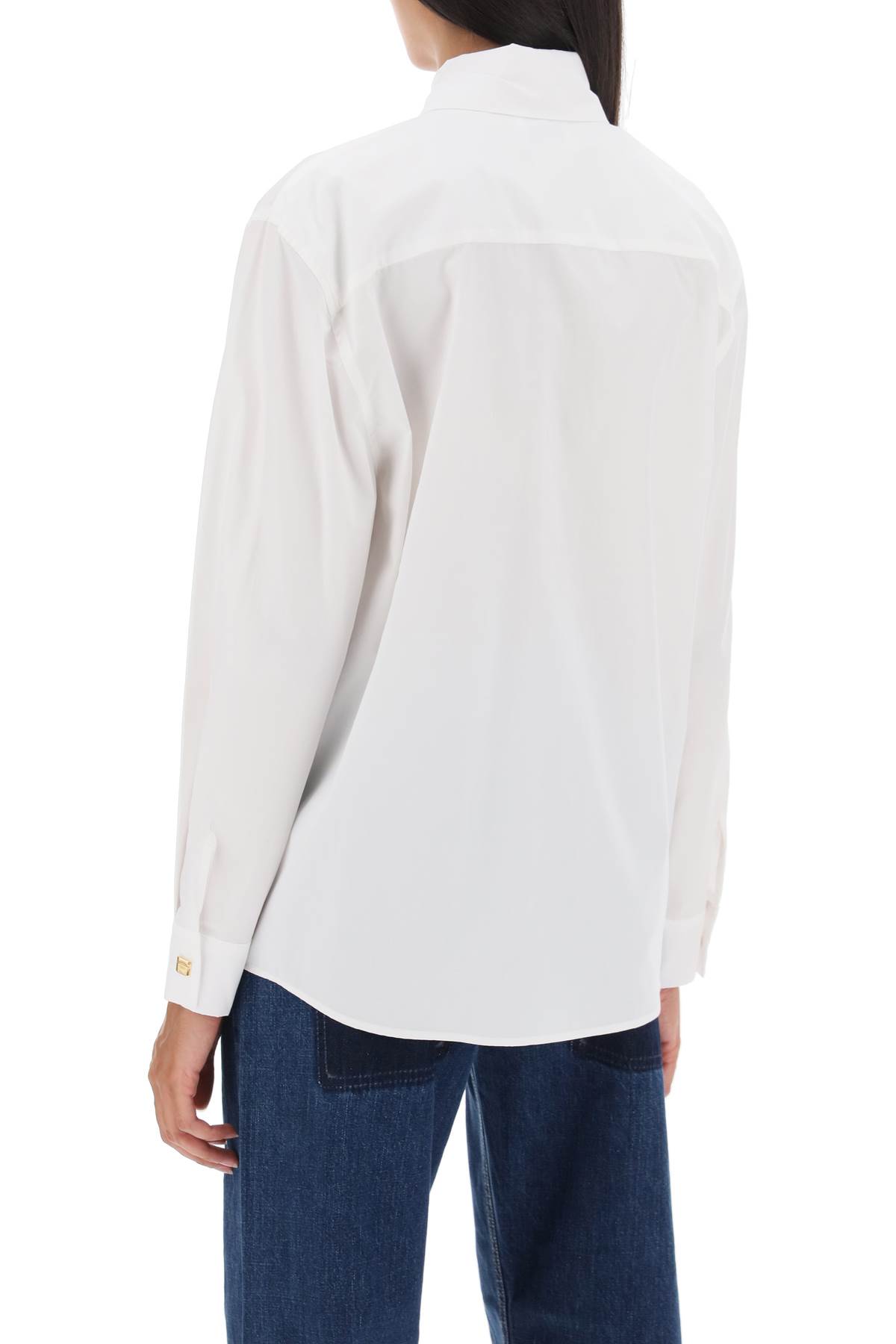 Shop Mvp Wardrobe Matteotti Cotton Shirt In Panna (white)