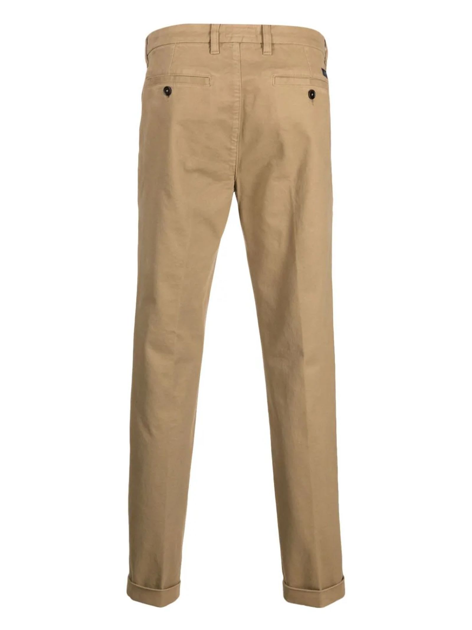 Shop Fay Capri Tinto Capo Sand Brown Trousers Pants In Kaki