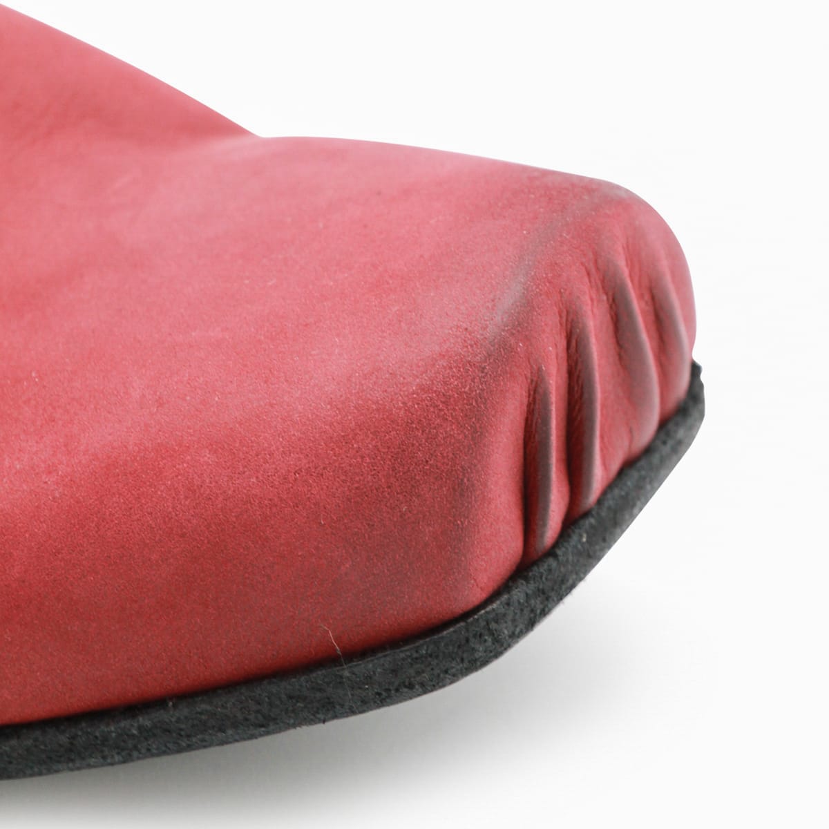 Uma Wang Red And Black Leather Ballet Flats In Red
