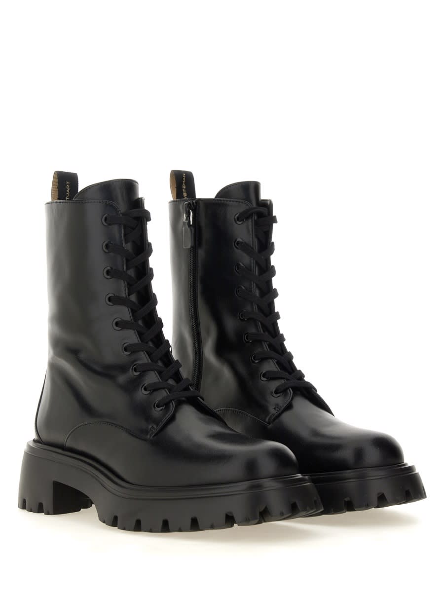 Stuart Weitzman Emerson Leather Ranger Booties In Black