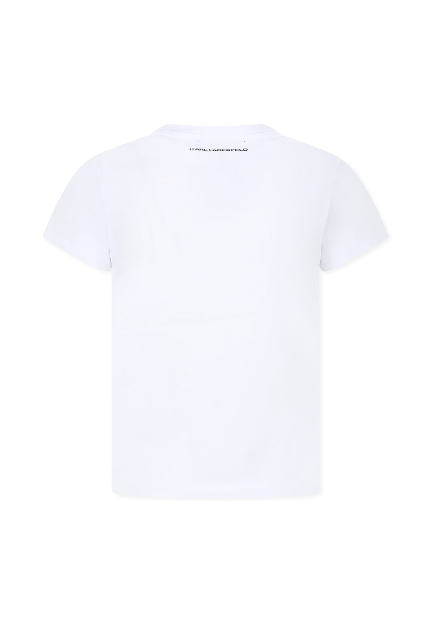 Karl Lagerfeld White T-shirt For Girl With Choupette In White