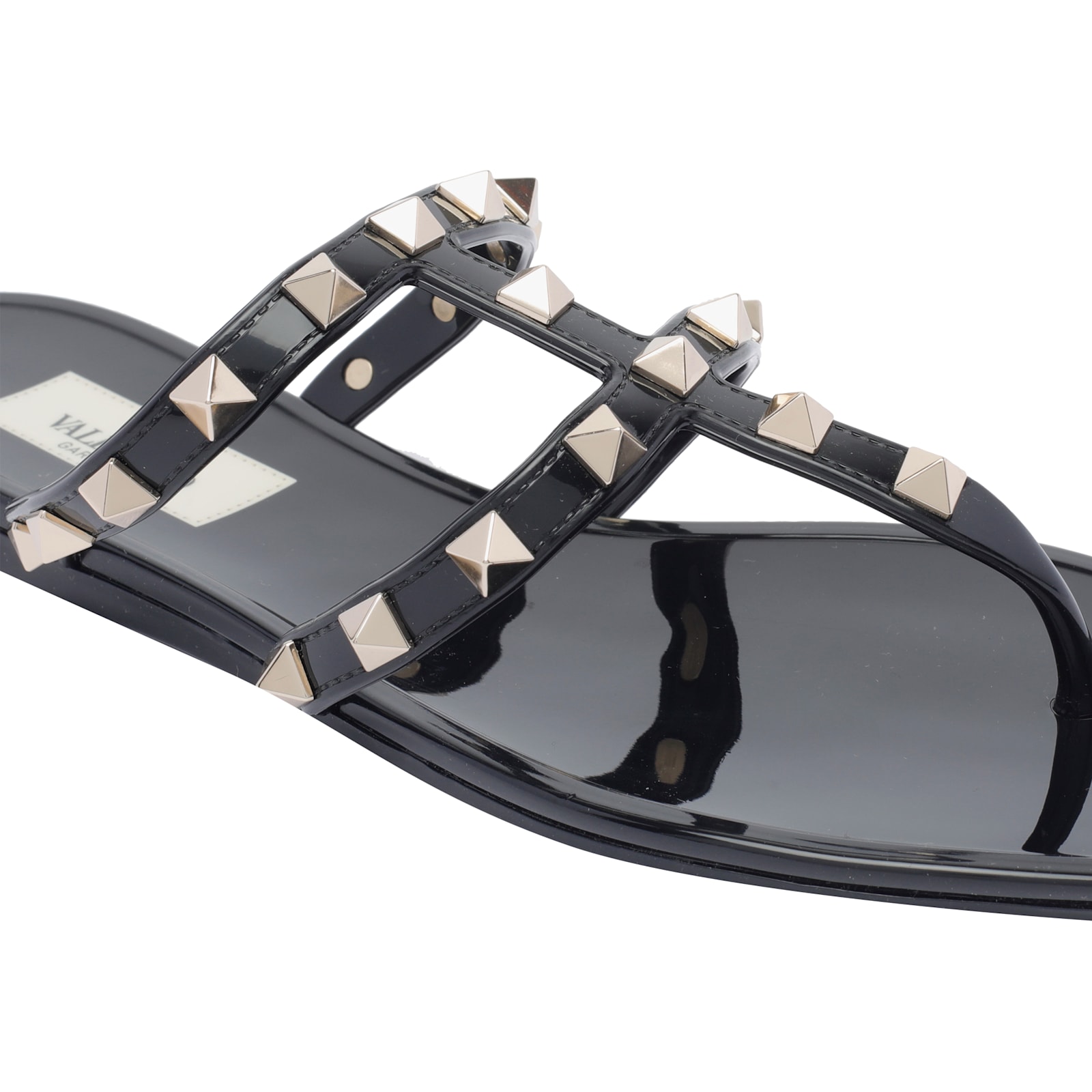 Valentino Rockstud T-strap Flat Slide Sandals