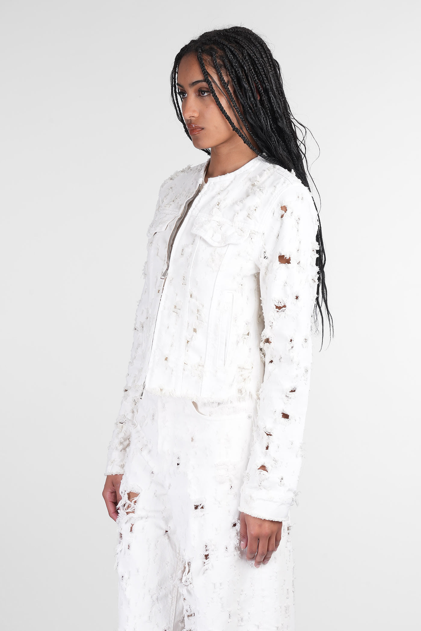 Haikure White Jacket With Rips