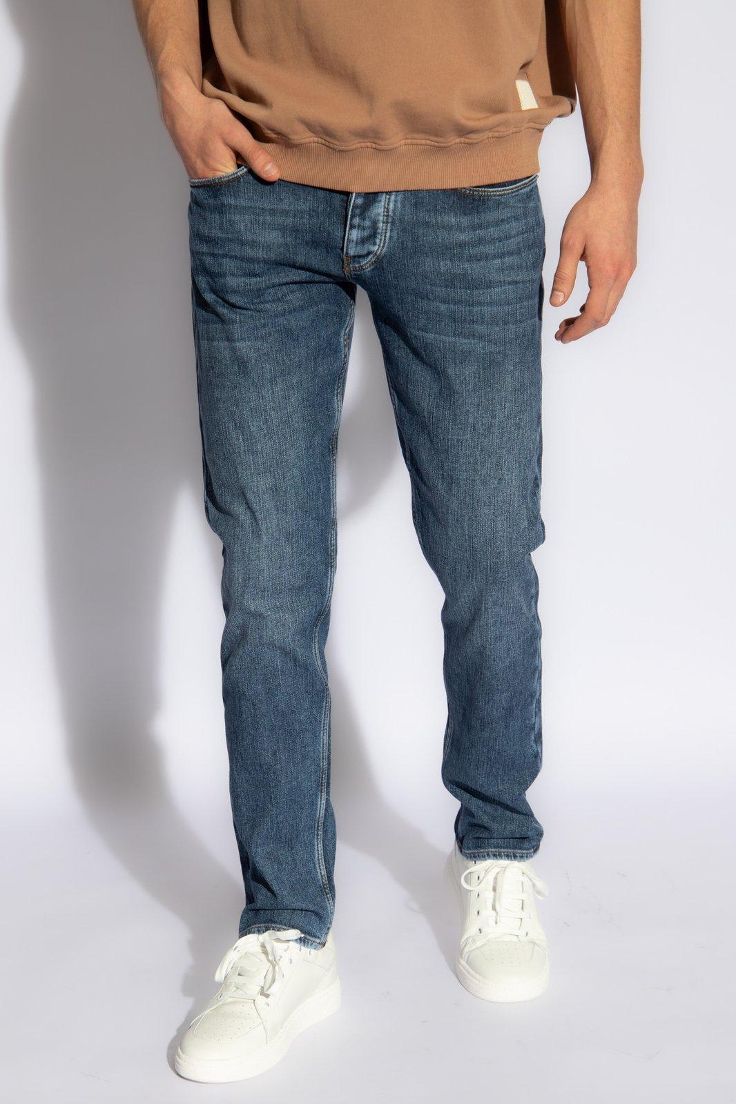 Shop Emporio Armani Jeans With Tapered Legs In Blue