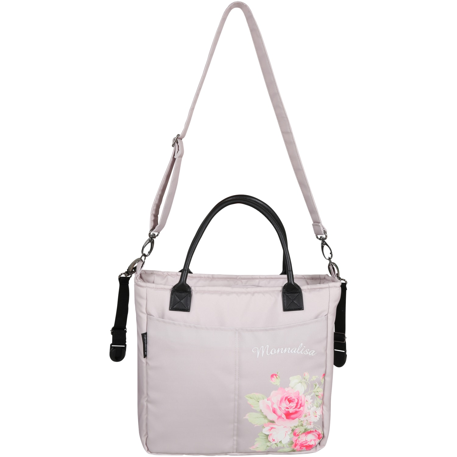 Monnalisa Beige Changing-bag For Baby Girl With Flowers