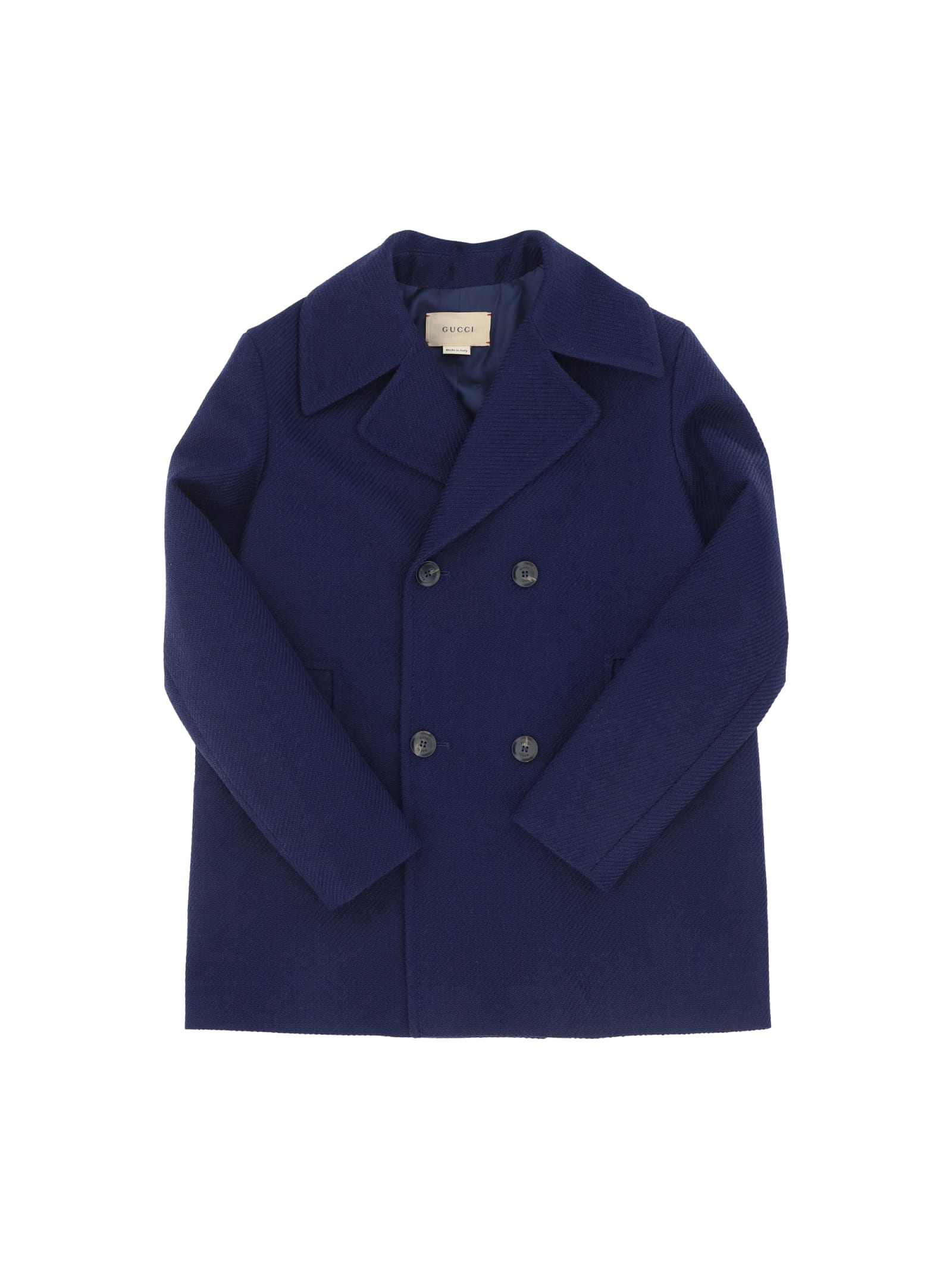 Gucci Wool-blend Coat In Blue