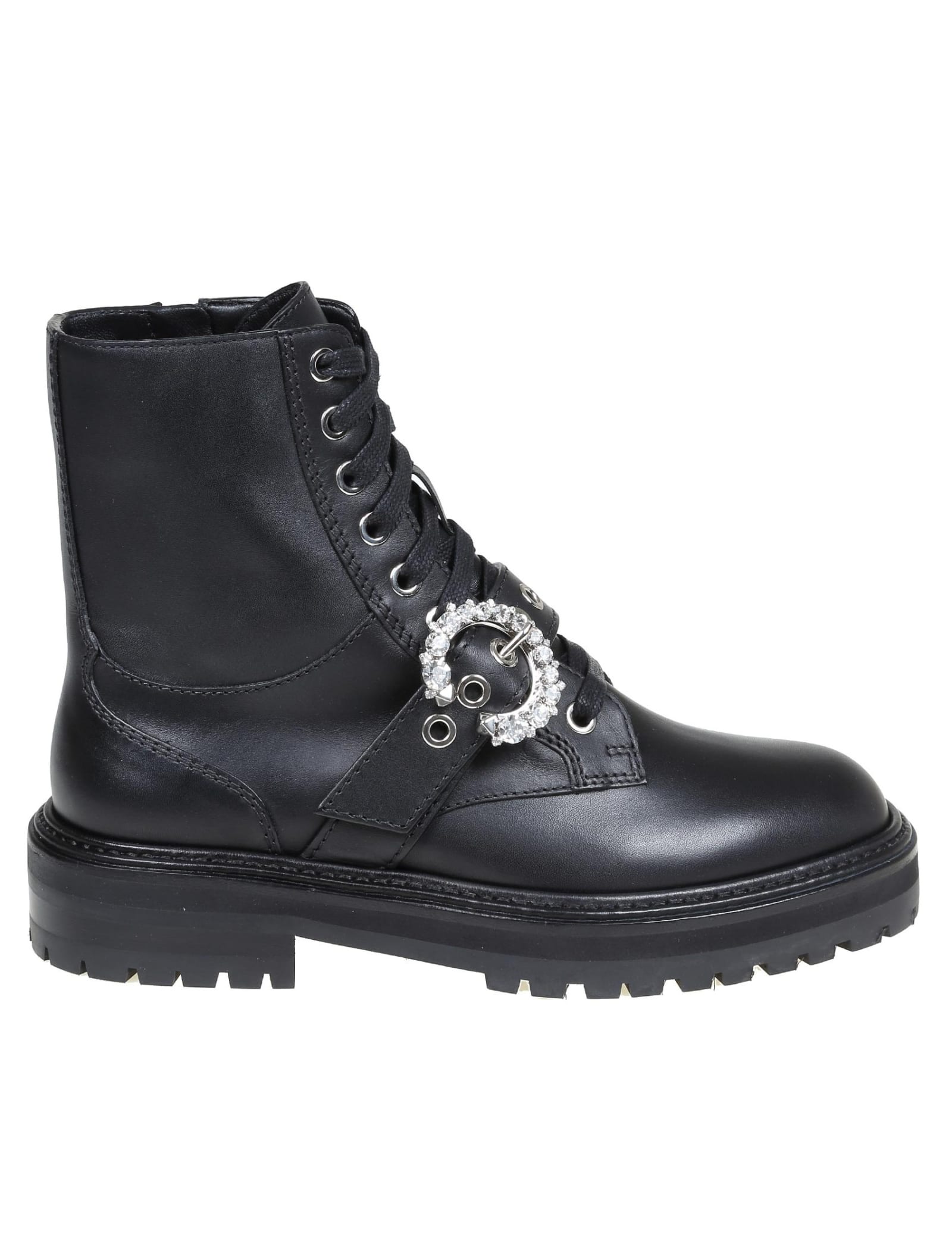 Buy Jimmy Choo Cora Boots In Black Leather online, shop Jimmy Choo shoes with free shipping