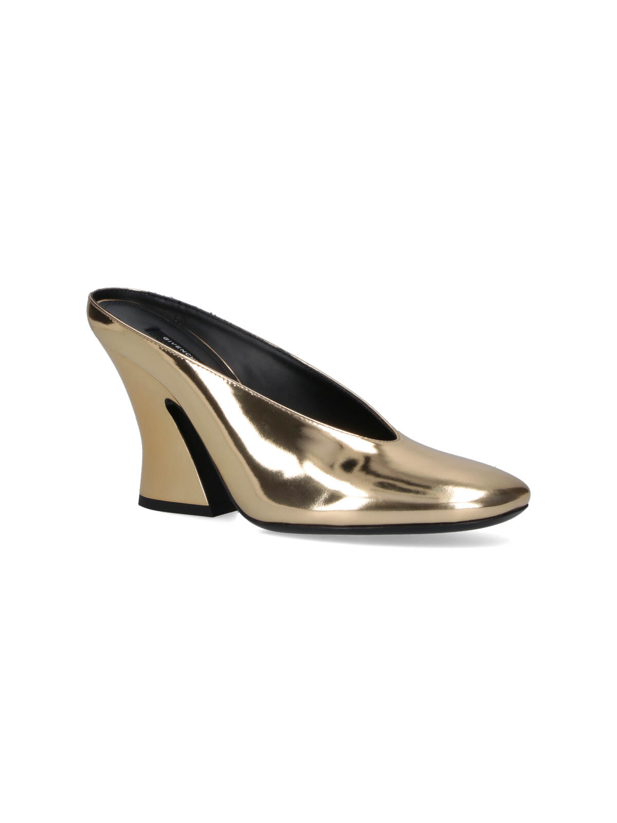 Givenchy Sculptural High Heel Mules With Metallic Finish In Multi