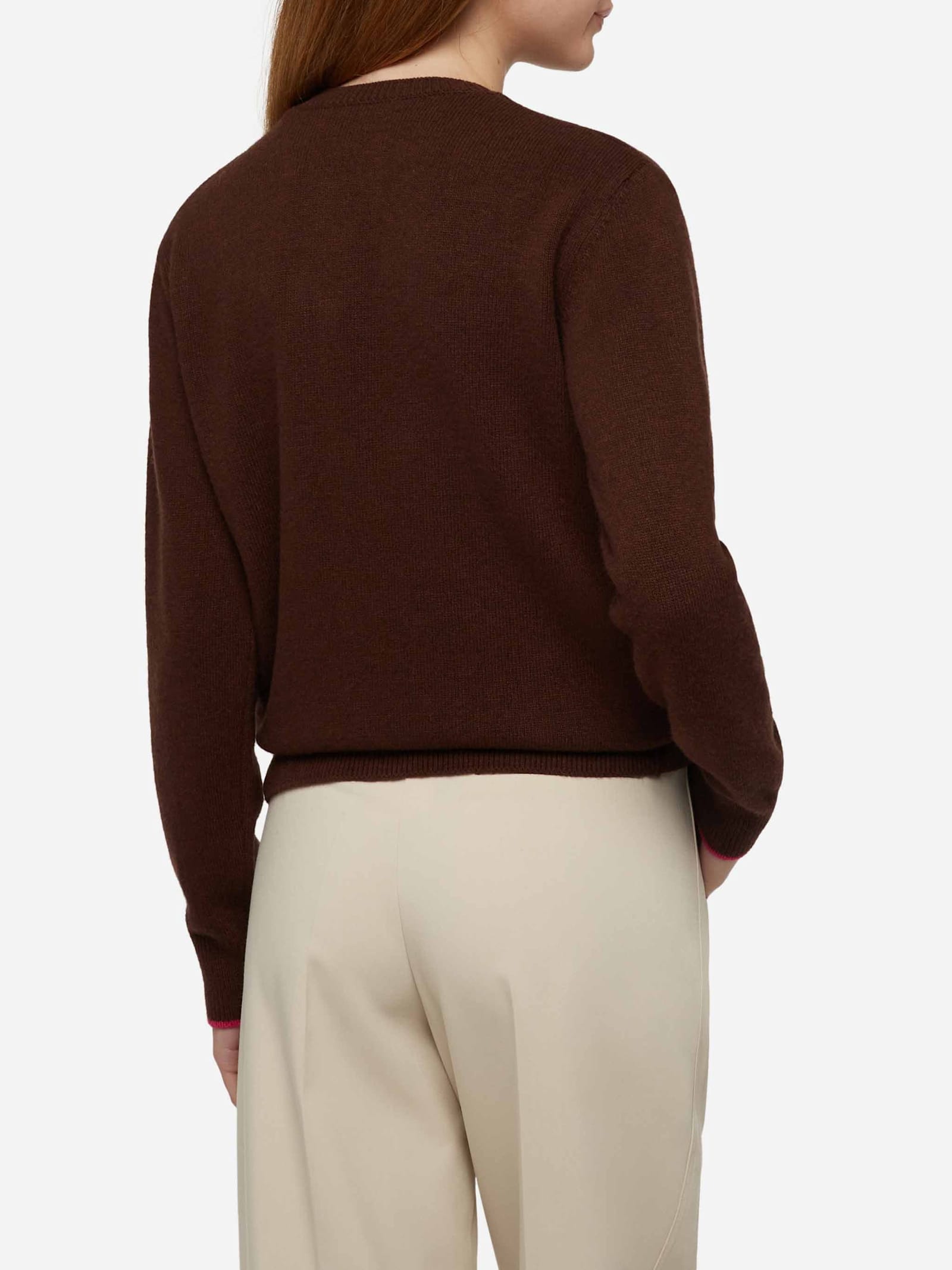 Shop Mc2 Saint Barth Brown Sweater New Queen With Hot Chocolate Weather Embroidery