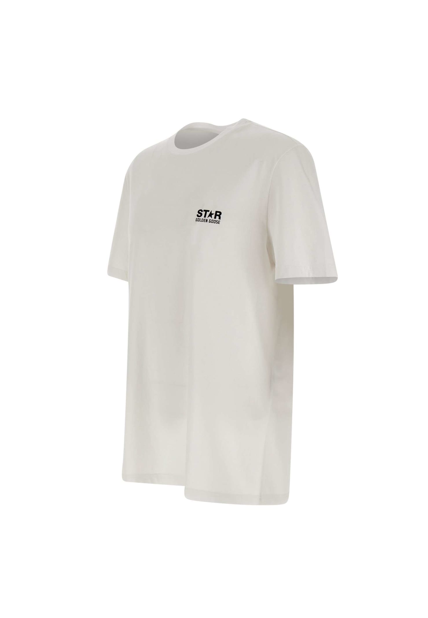 Golden Goose Logo Print Cotton T-shirt In White