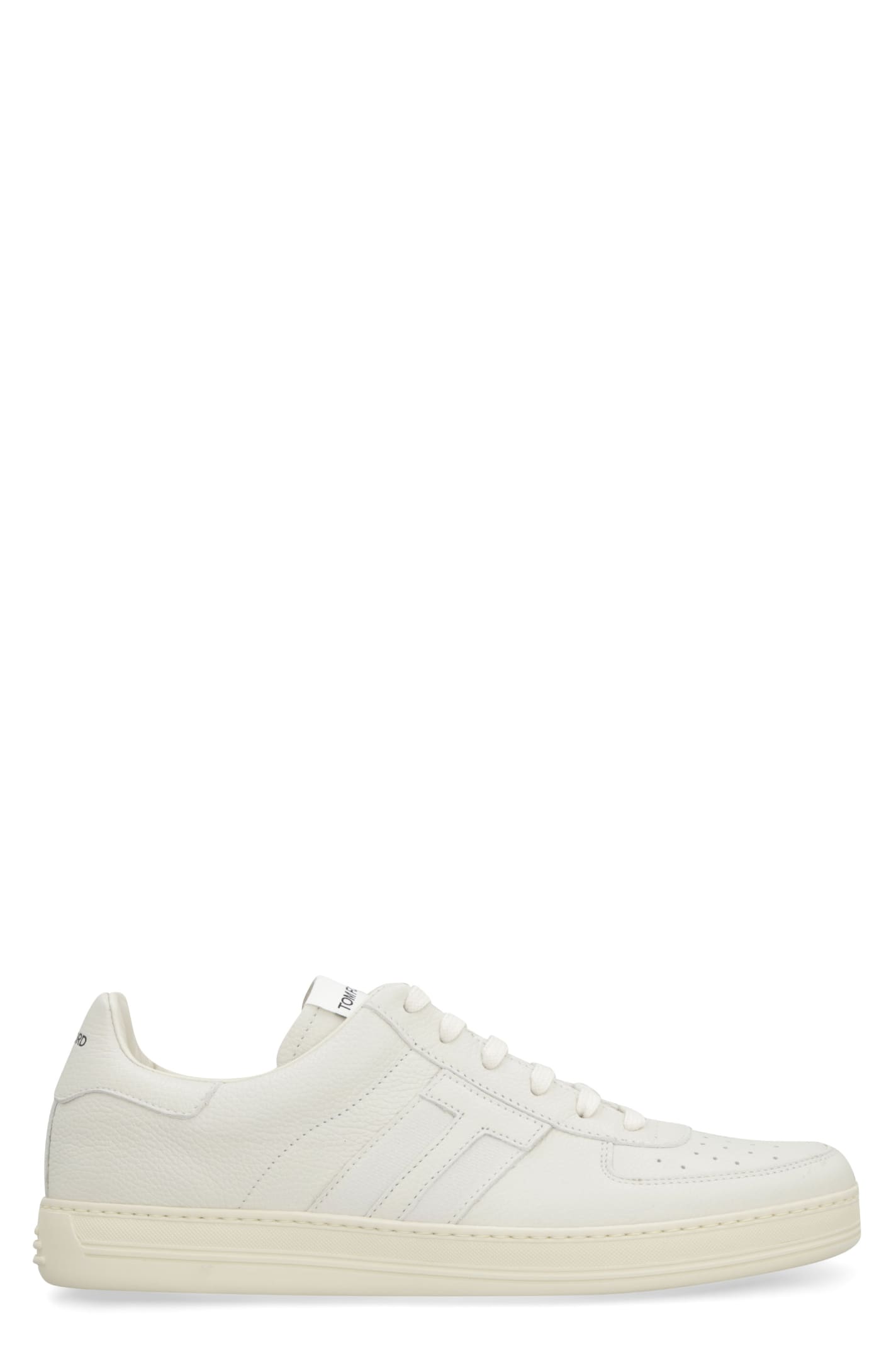 Shop Tom Ford Radcliffe Leather Low-top Sneakers In White