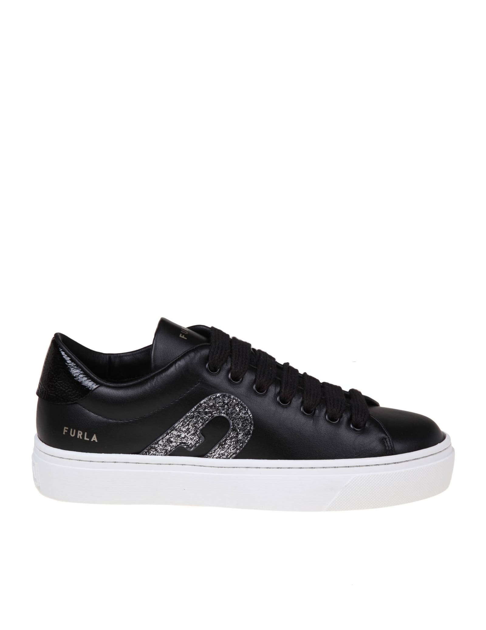 Joy Lace Up Sneakers In Black Leather
