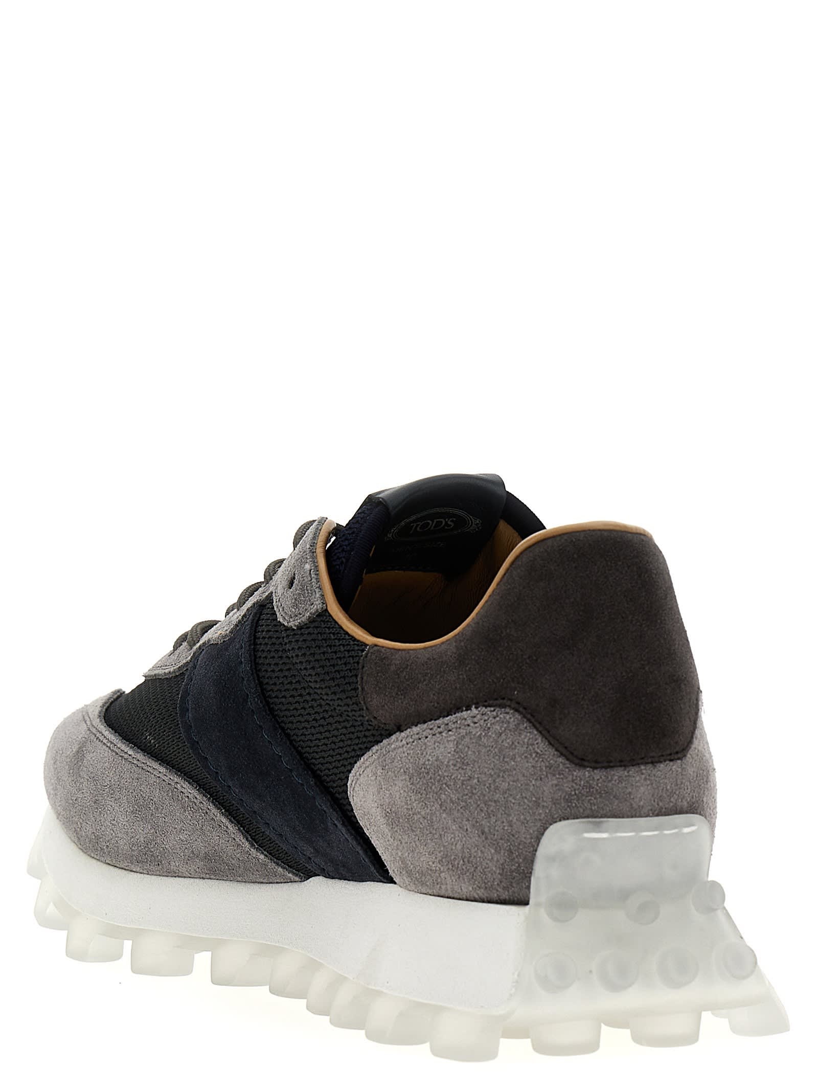 Tod's Suede-panel Ribbed Sneakers In Multicolor
