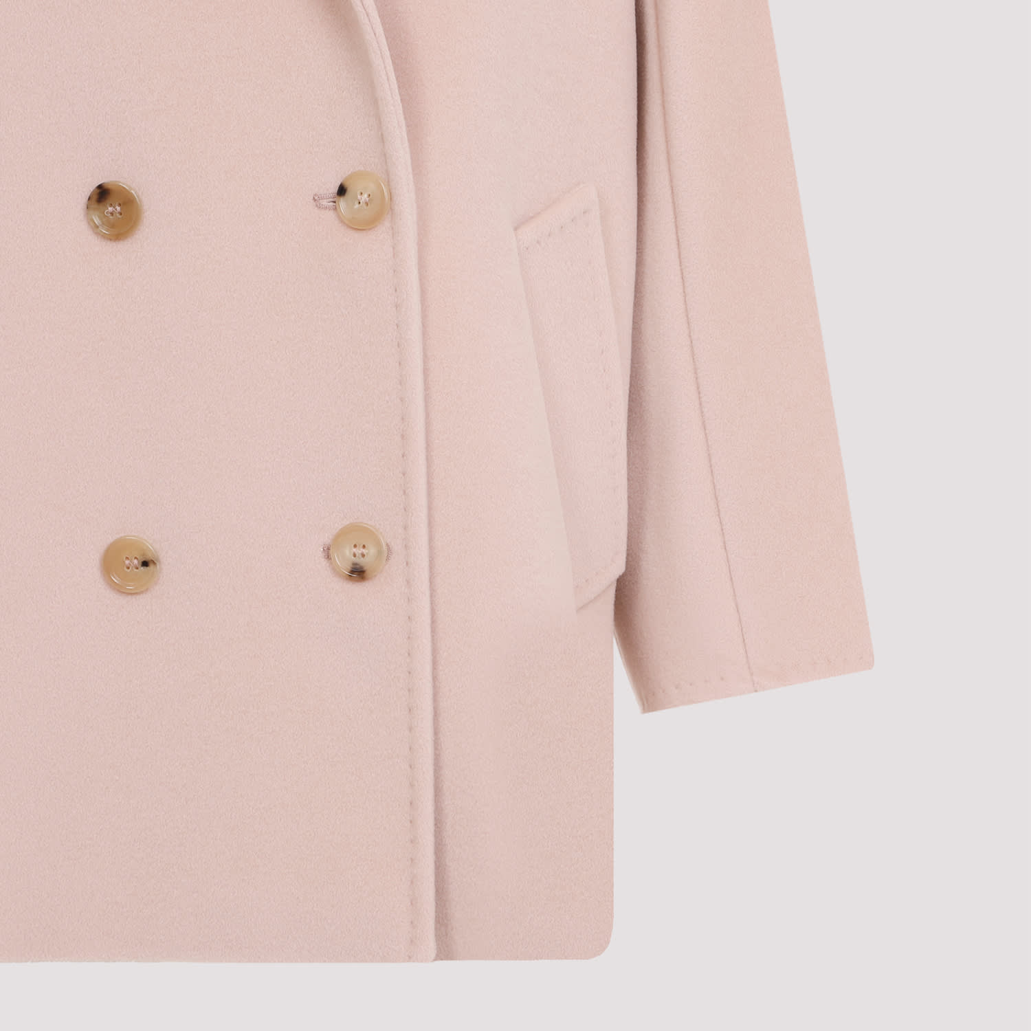Max Mara Rebus Double-breasted Coat In Pink