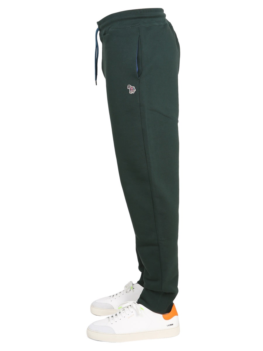 Shop Ps By Paul Smith Jogging Pants With Multicolor Zebra Patch In Green