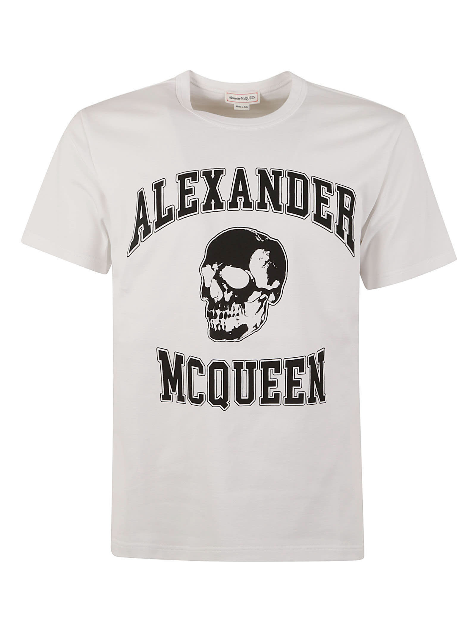 Shop Alexander Mcqueen Skull Logo T-shirt In White/black