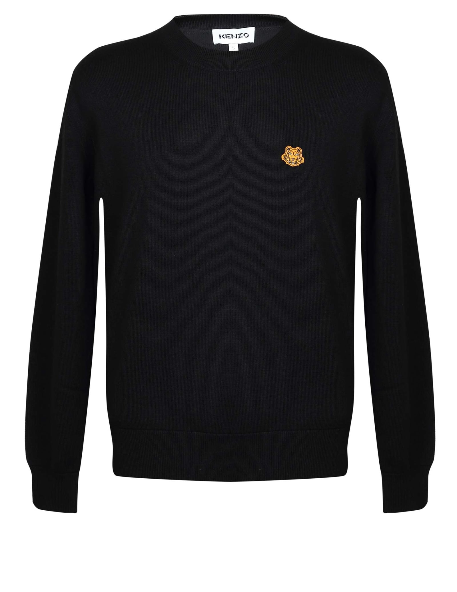 Kenzo Sweater Crest Della Tiger In Merino Wool Color Black