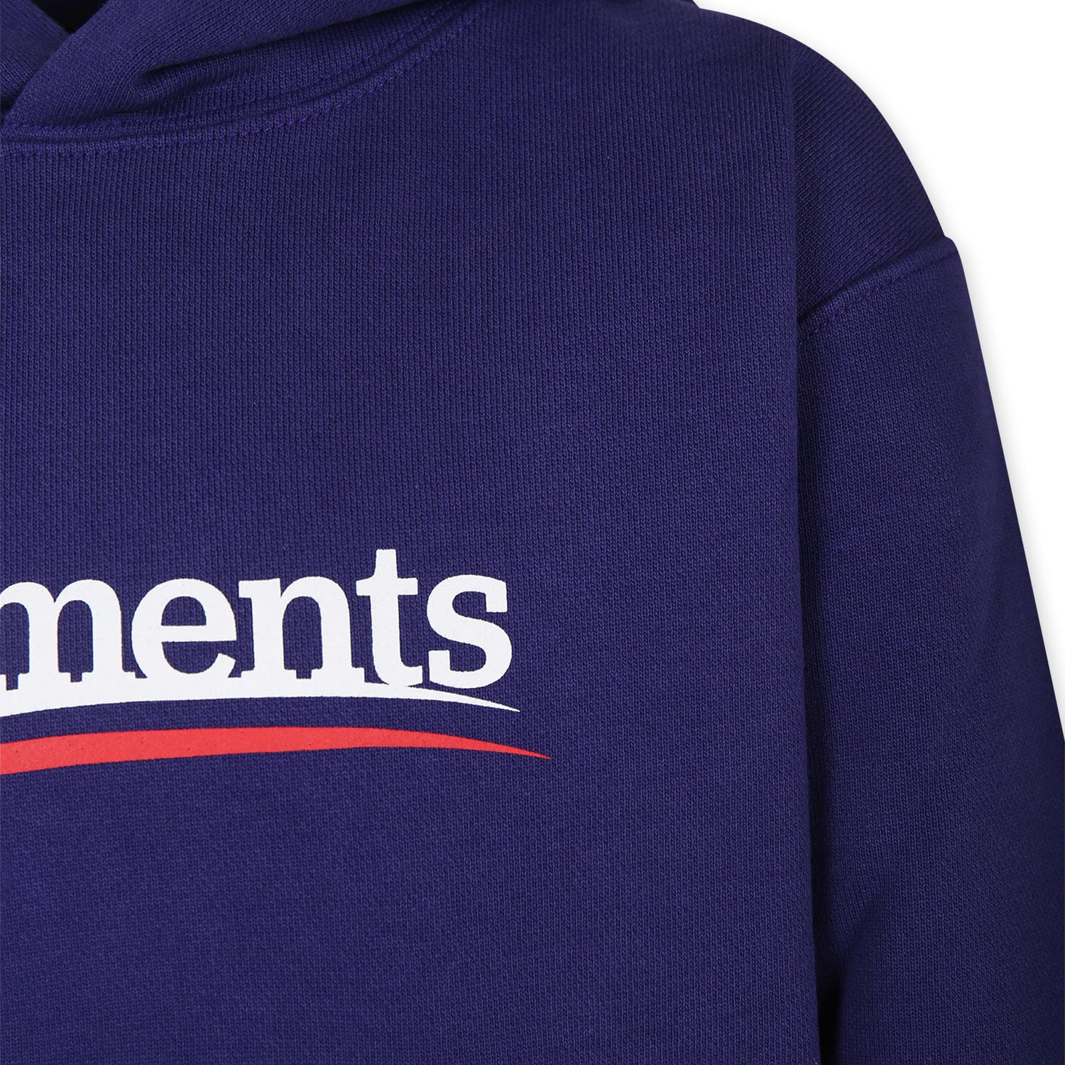Vetements Logo-print Hoodie In Blue