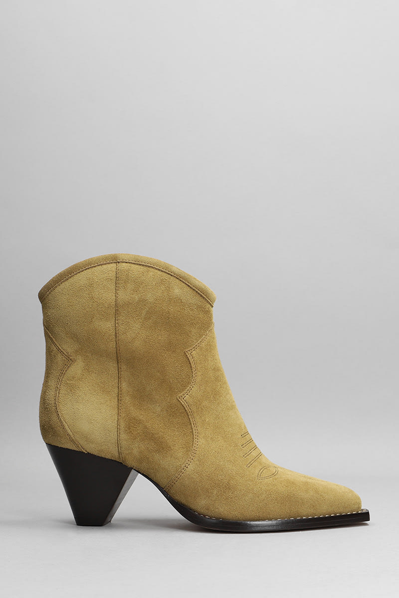 Isabel Marant Darzio Texan Ankle Boots In Taupe Suede
