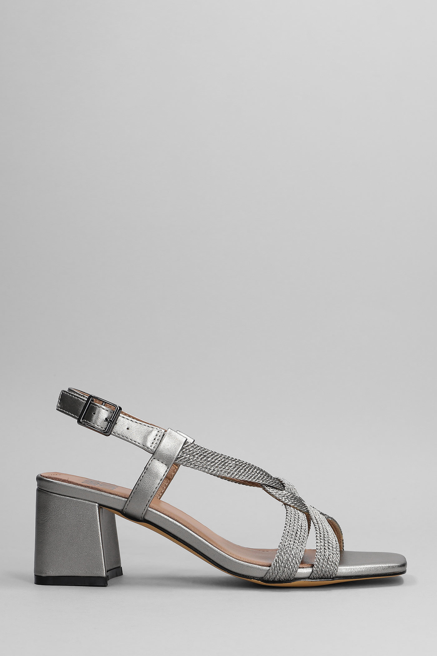 Bibi Lou Sandals In Gunmetal Leather