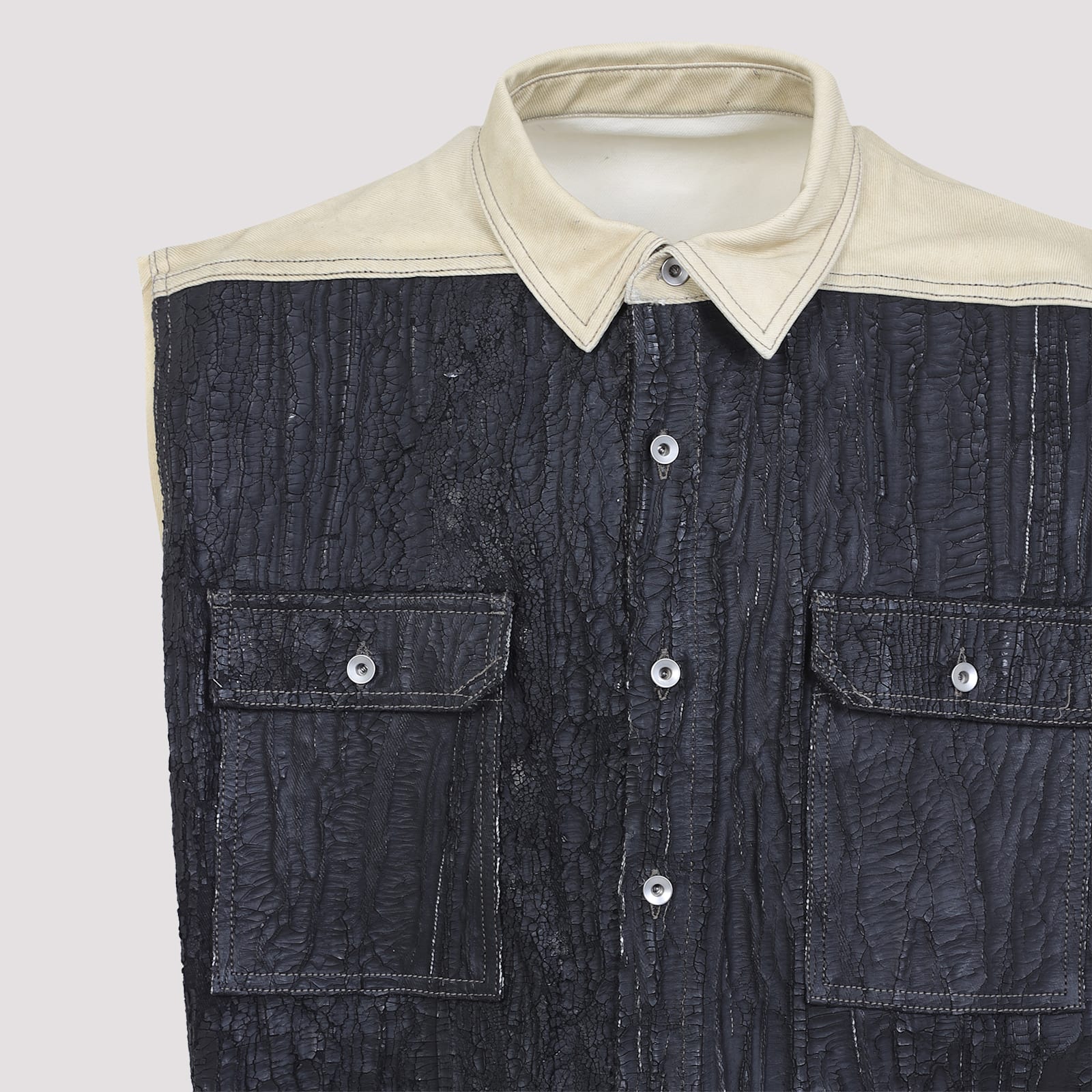 Drkshdw Sl Tommy Jumbo Jacket In Parchment Black