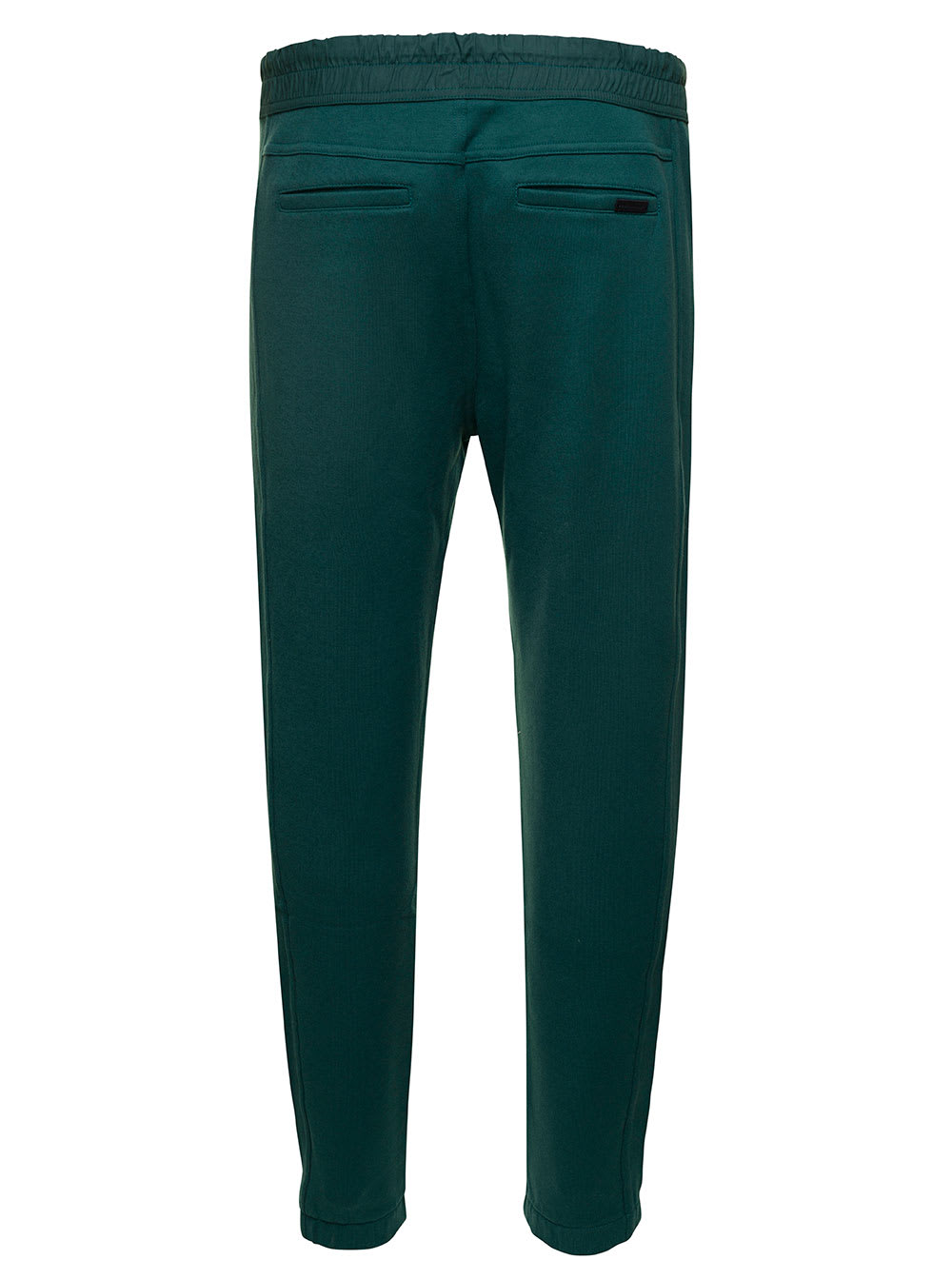 Shop Saint Laurent Green Jogging Pants With Drawstring And Logo Embroidery In Cotton Man In Vert/naturel