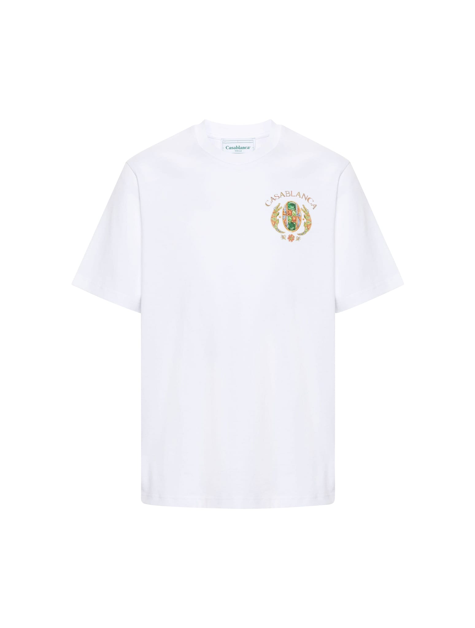 Shop Casablanca Joyaux D`afrique Tennis Club Printed T-shirt In Joyaux D`afrique Tennis Club White