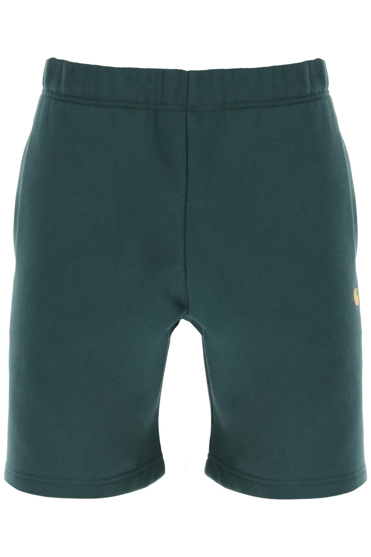 Shop Carhartt Chase Sweat Shorts In Discovery Green Gold (green)