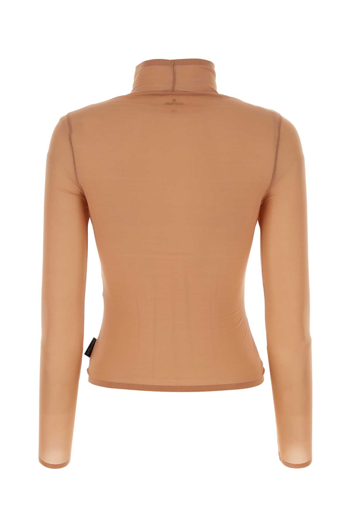 Shop Courrèges Skin Pink Stretch Polyester T-shirt In Sand