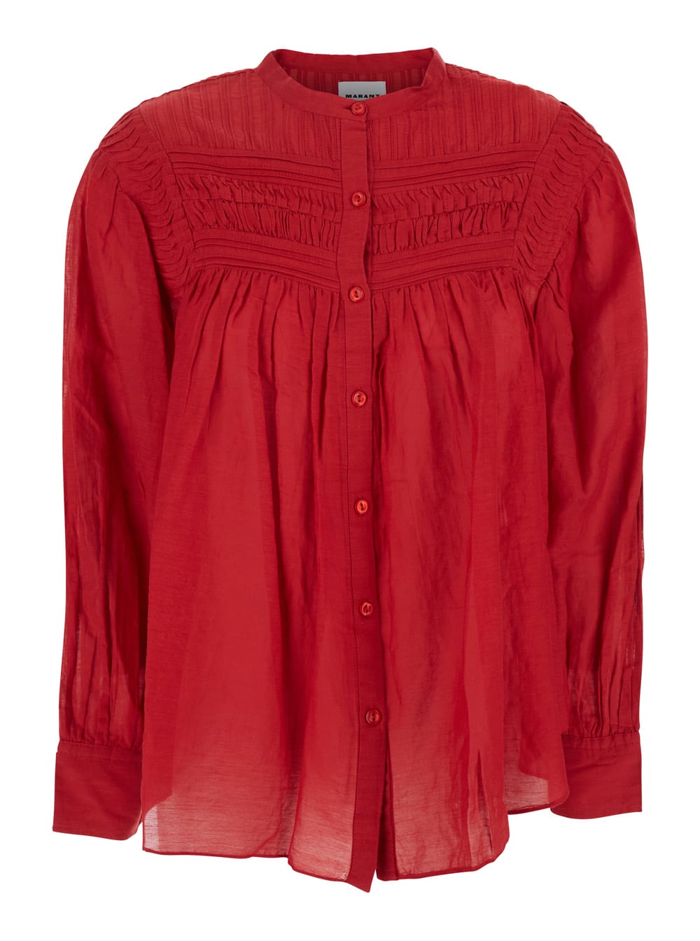 Isabel Marant Étoile Marant Etoile Women Plalia Biologic Cotton And Viscose Shirt In Red