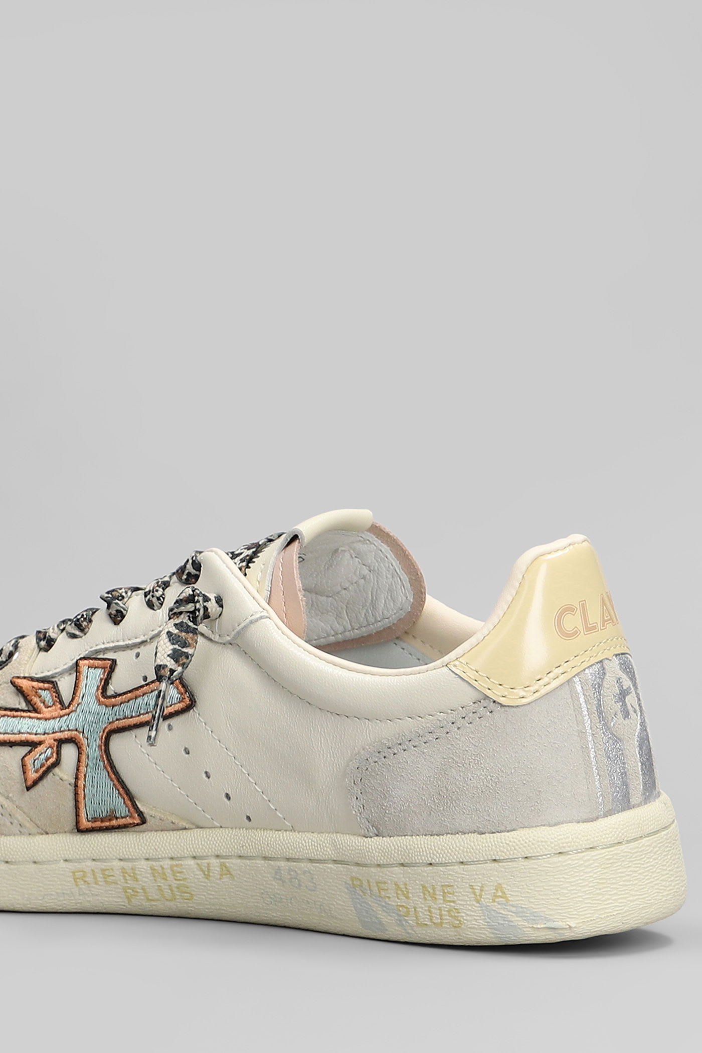 Premiata Bskt Clayd Sneakers In Beige Leather In Sand