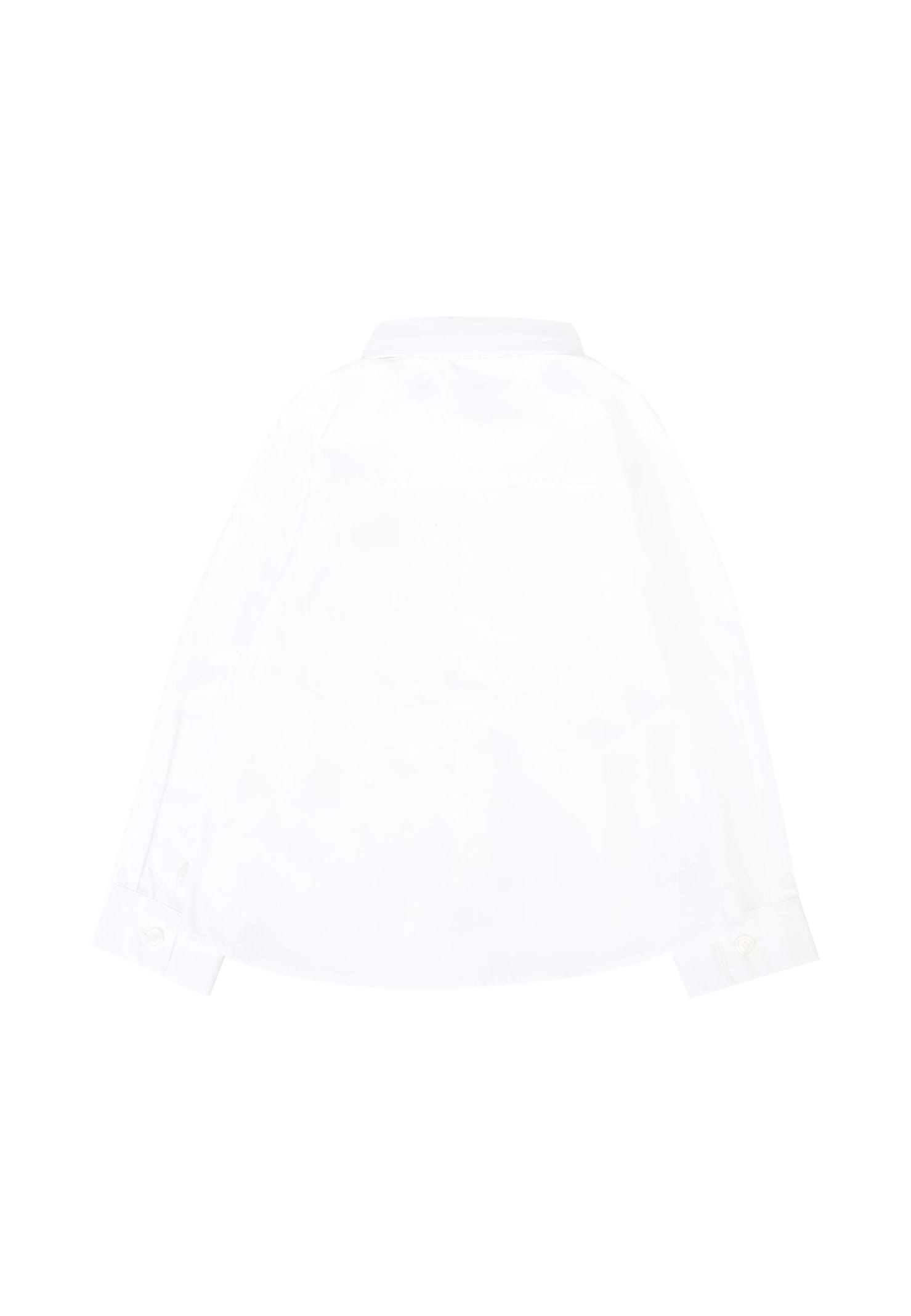 Burberry White Shirt For Babyboy With Beige Logo In White