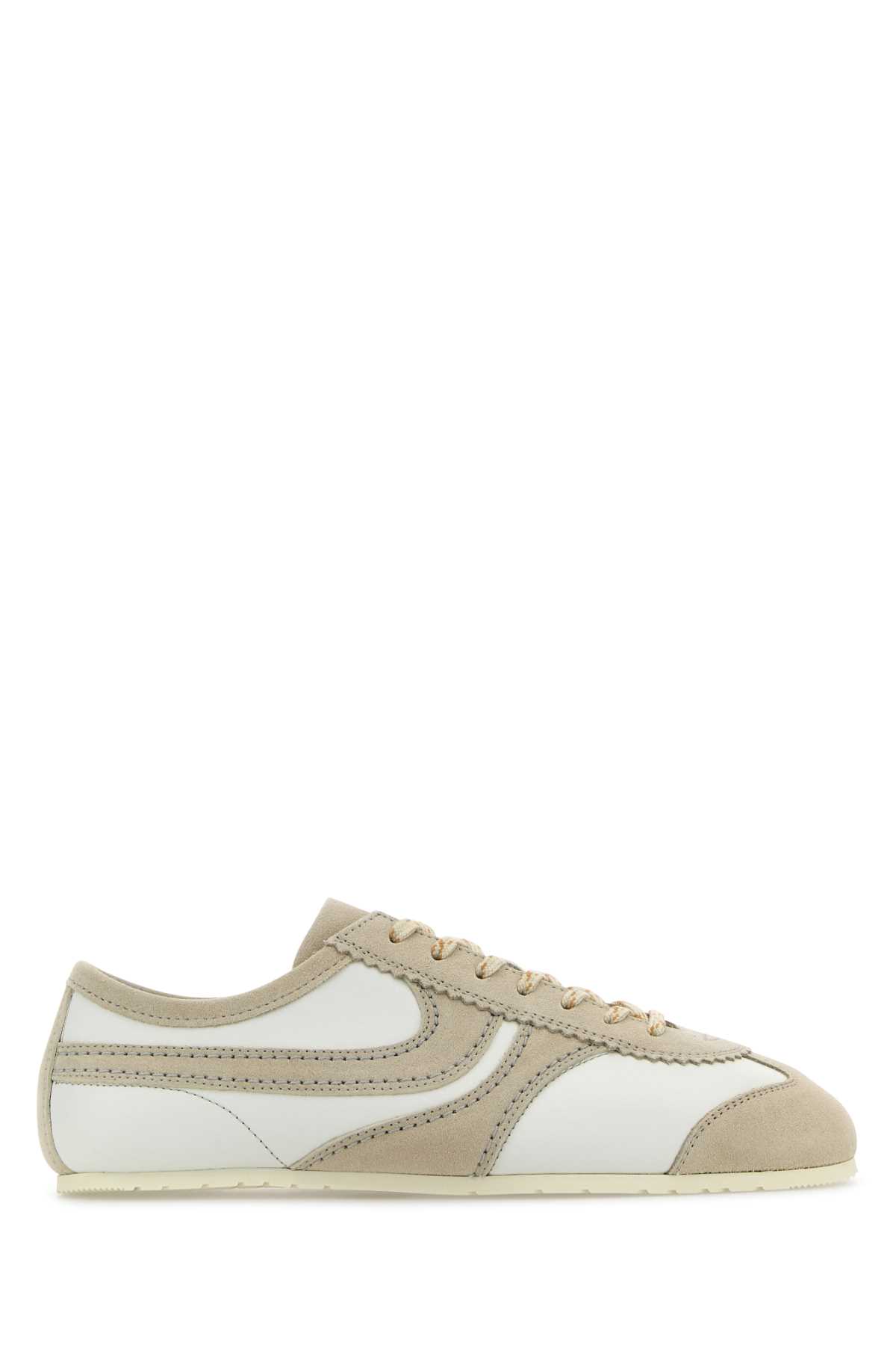 Dries Van Noten Women Two-tone Leather And Suede Sneakers In Multi