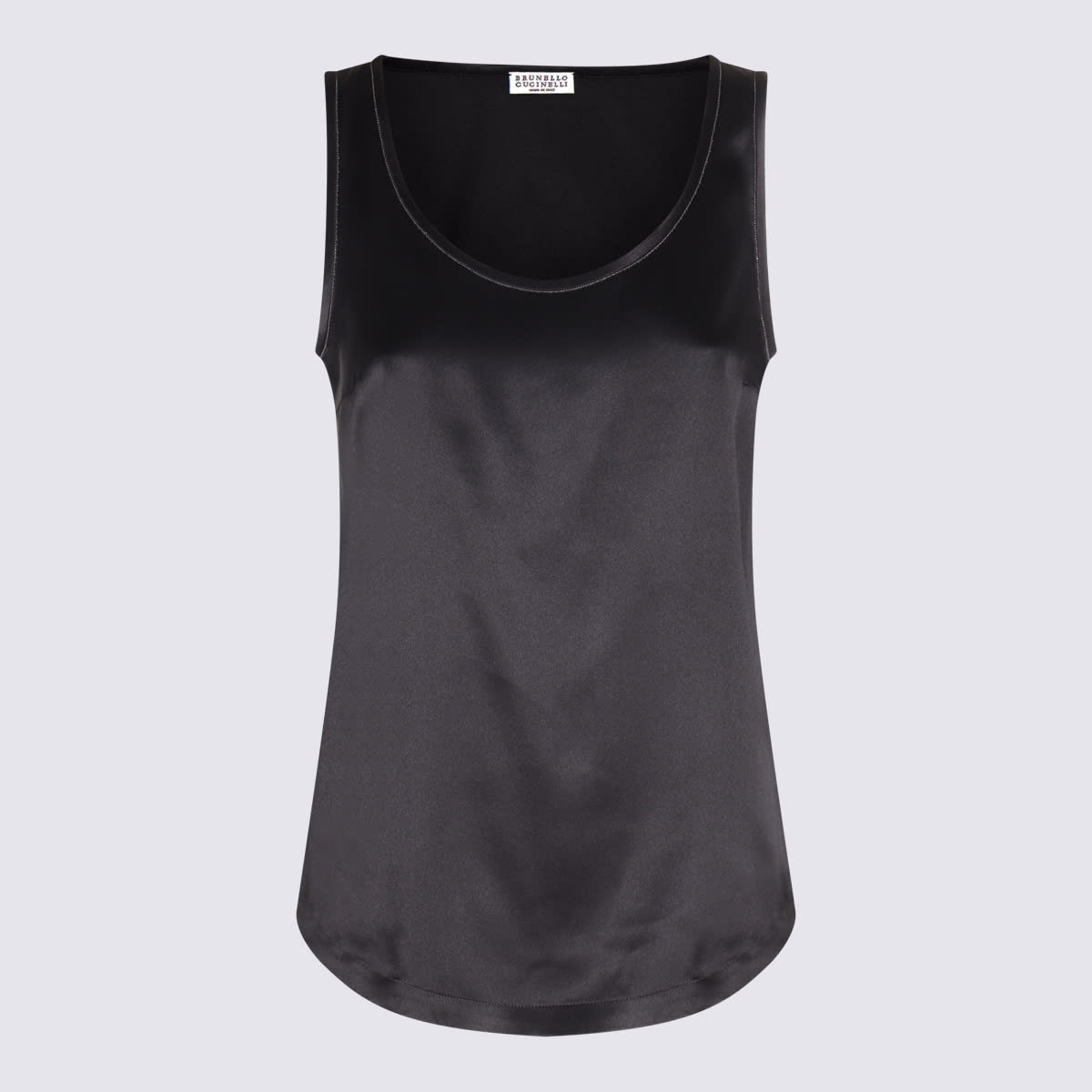 Black Silk Tank Top