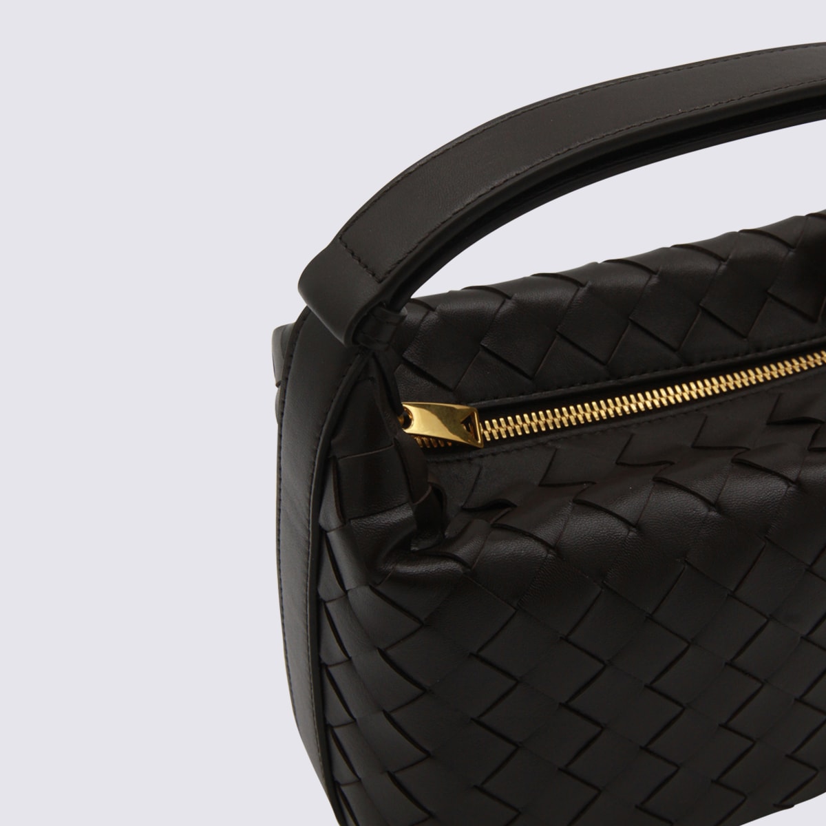 Bottega Veneta Dark Brown Leather Wallace Shoulder Bag In Brown