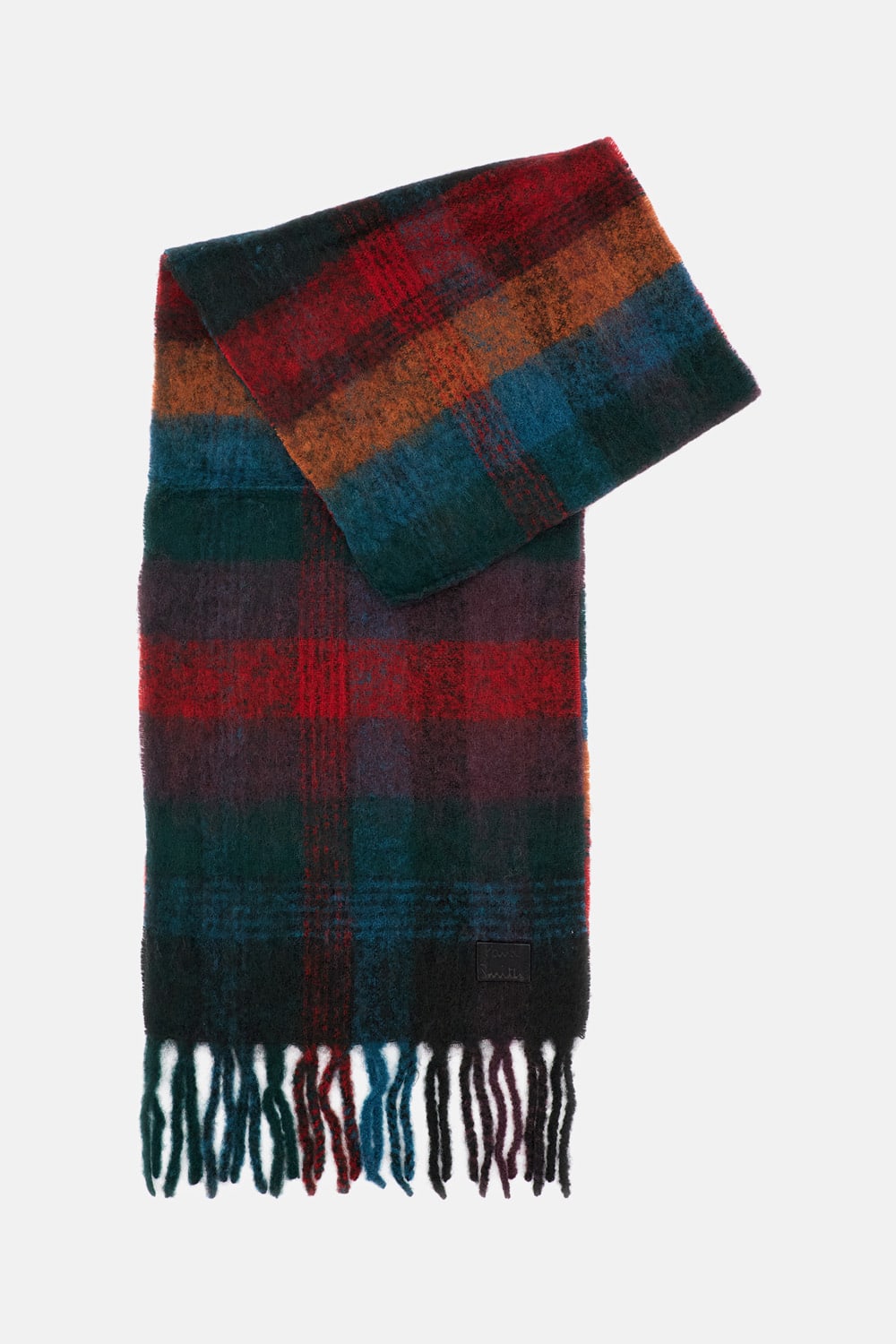 Paul Smith Fringed Check Scarf In Multi