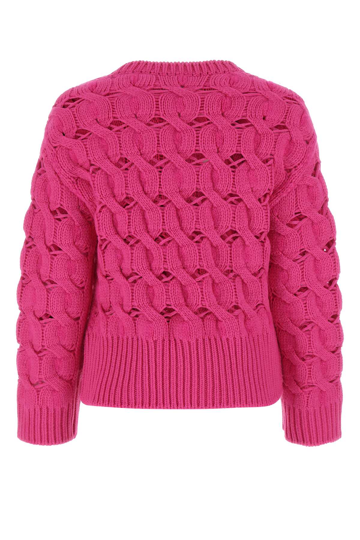 Shop Valentino Pink Pp Wool Blend Oversize Sweater In Uwt