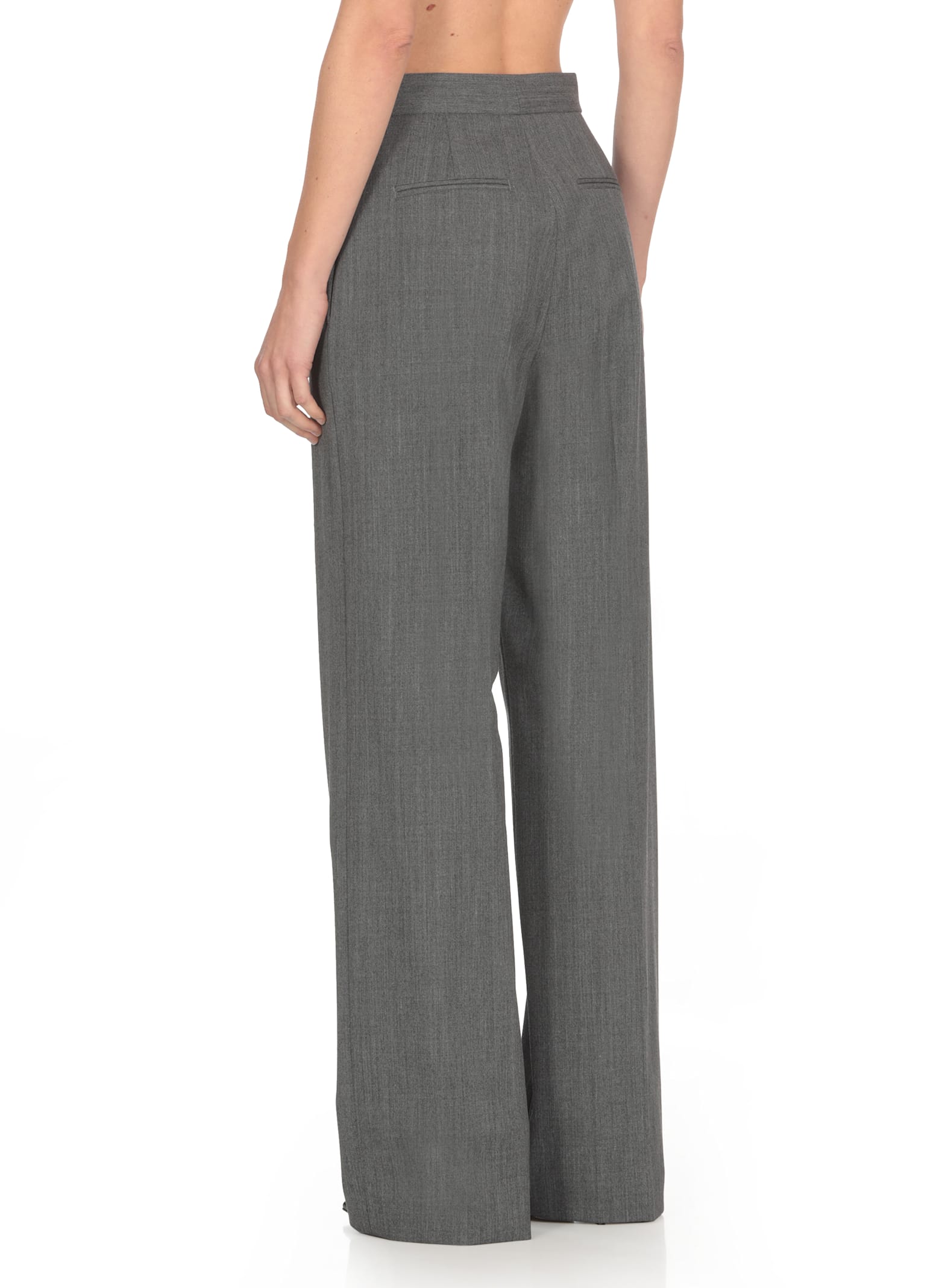 Shop Msgm Wool Blend Pants In Grey