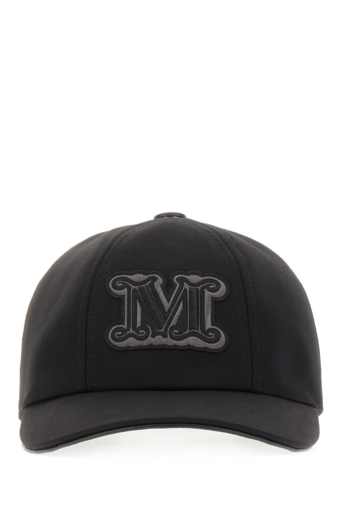 Max Mara Black Cotton Baseball Cap In 003